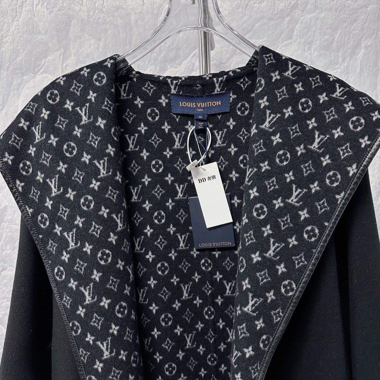 Louis Vuitton Cashmere Wrap Hooded Coat — front