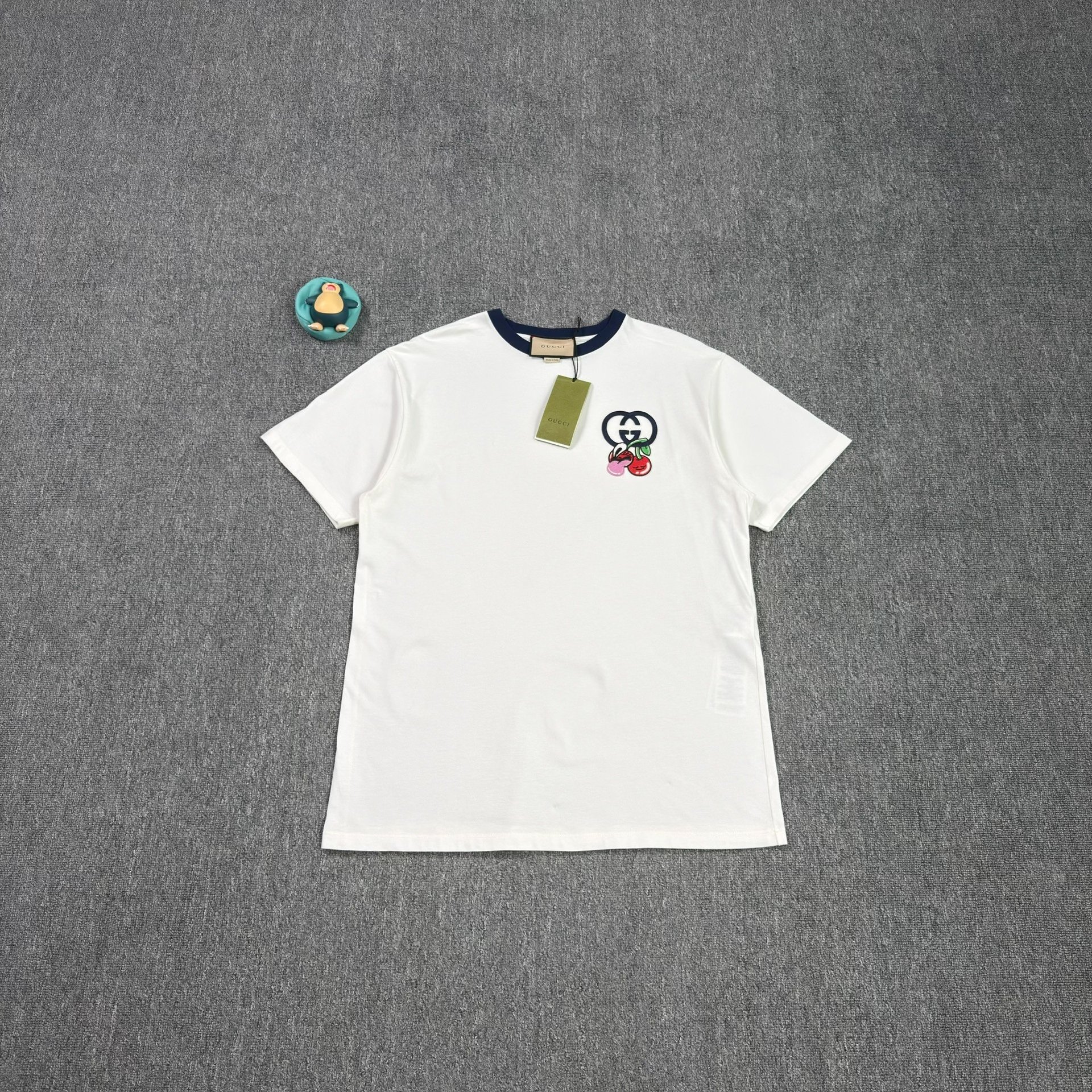 Gucci Cherry Embroidery GG Short-Sleeve Tee
