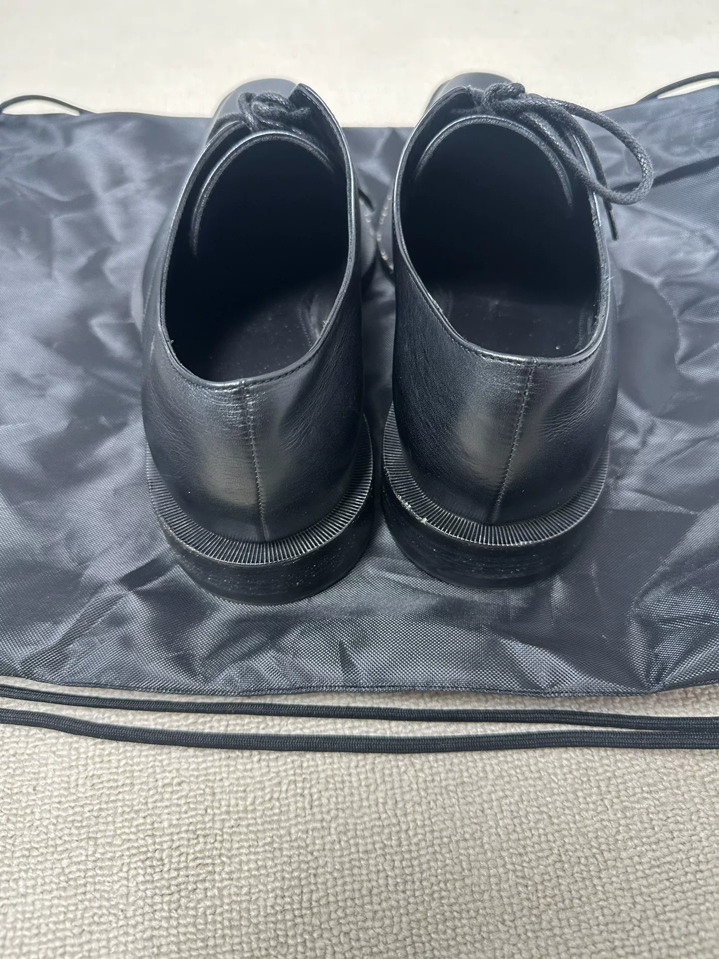 Balenciaga Black Leather Derby Shoes — detail