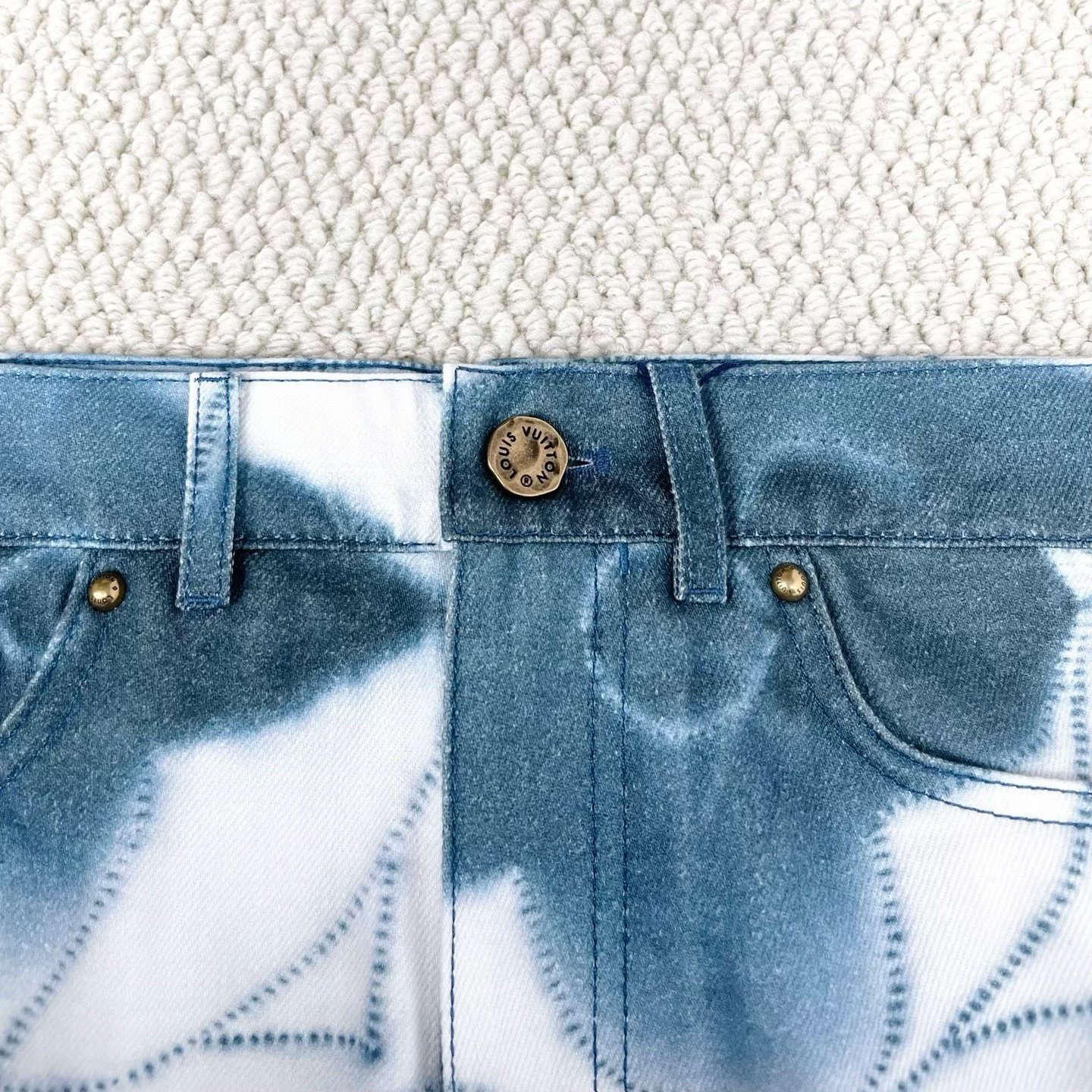 Louis Vuitton SS23 Tie-Dye Denim Pants — label