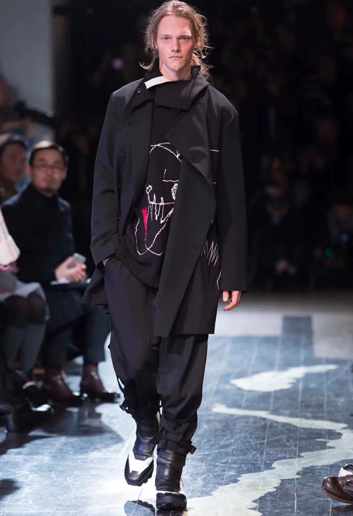 Yohji Yamamoto 16AW Black Hooded Coat — back