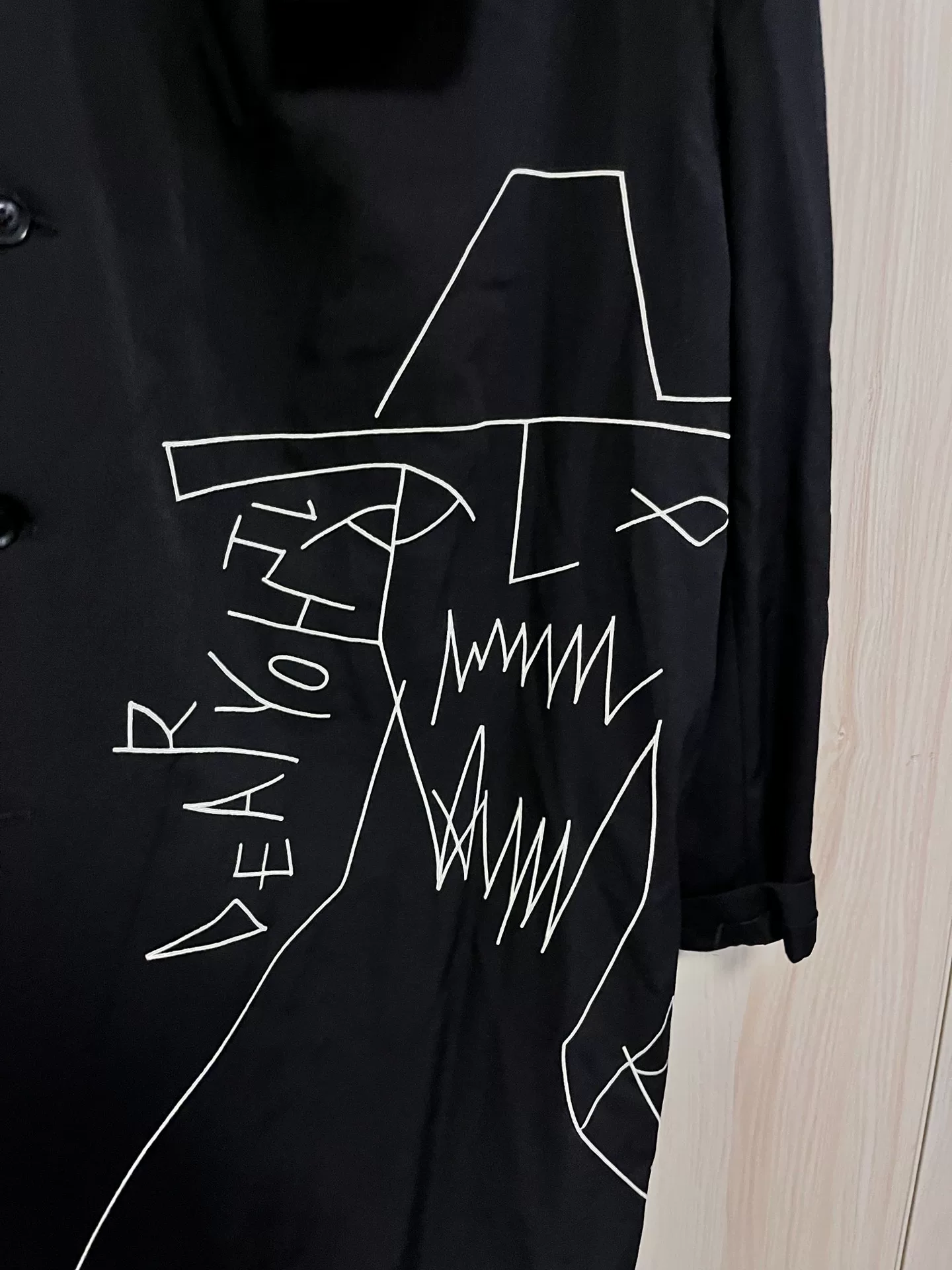 Yohji Yamamoto 16AW Black Hooded Coat — front