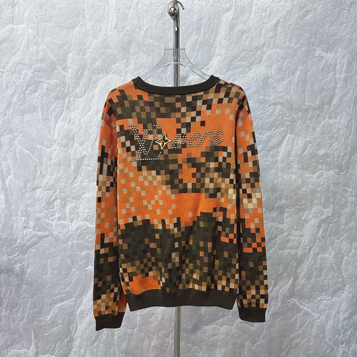 Louis Vuitton FW24 Colorblock Checkerboard Rivet Sweatshirt XXL — back