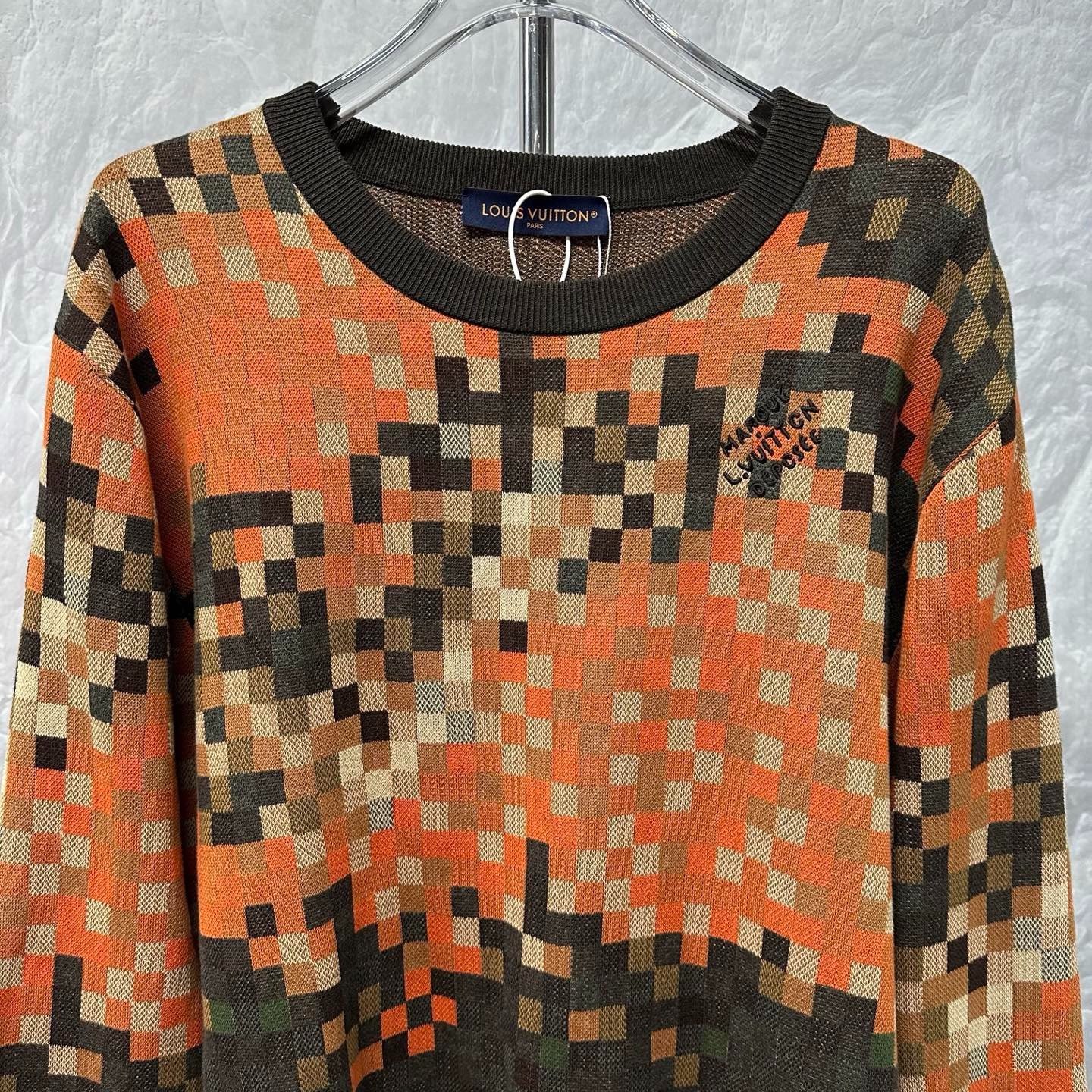 Louis Vuitton FW24 Colorblock Checkerboard Rivet Sweatshirt XXL — front