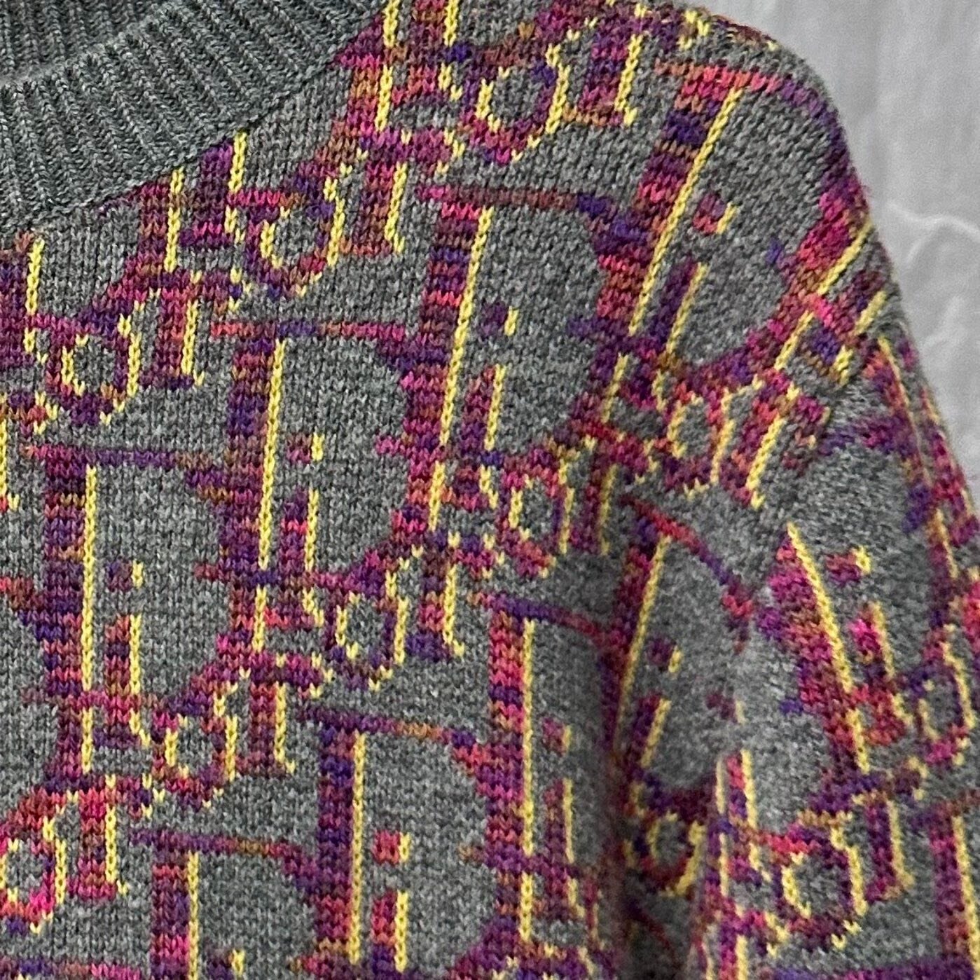 DIOR SS25 All-Over Print Wool Sweater — detail