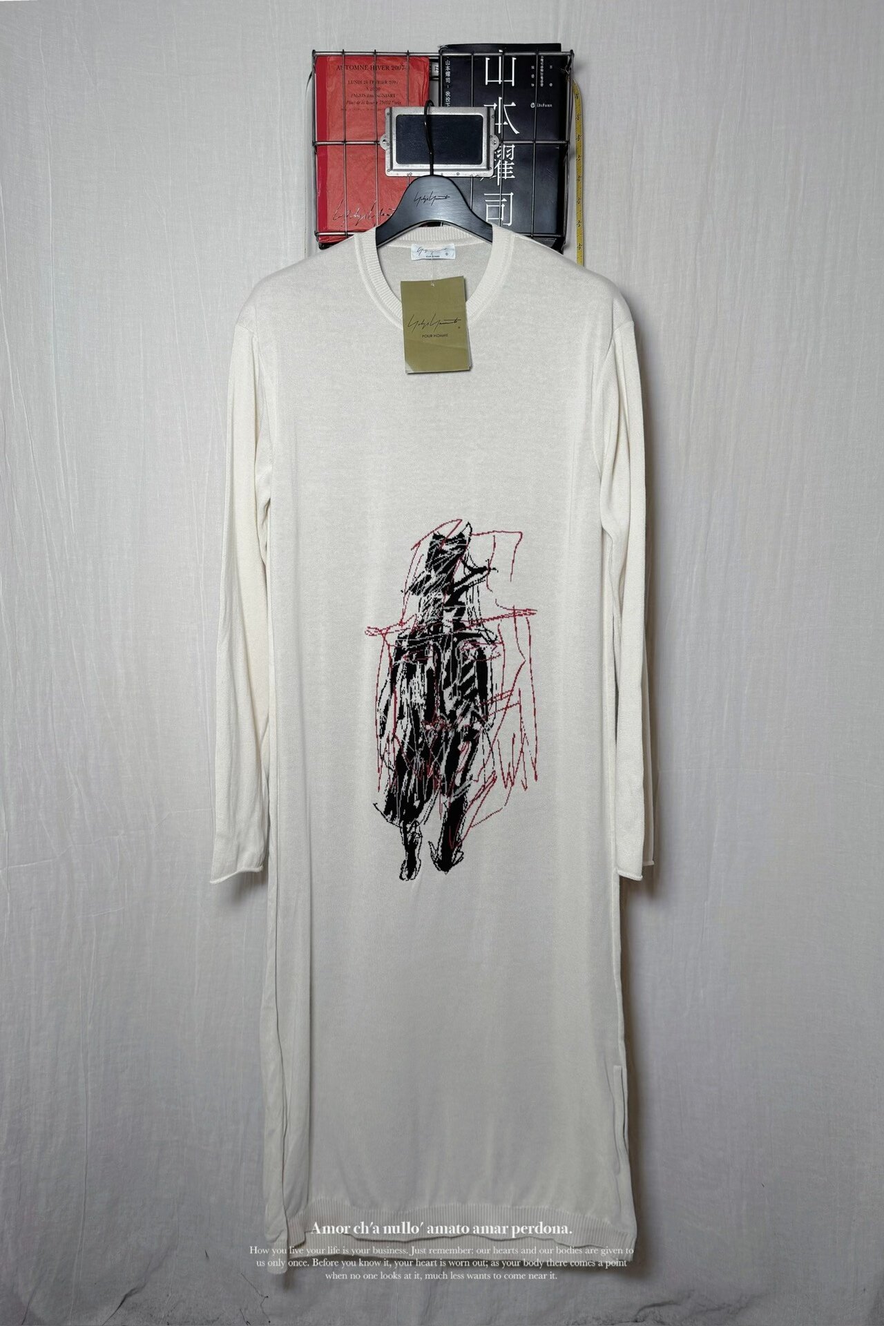 Yohji Yamamoto 20SS Hand-Painted Knit Coat — detail