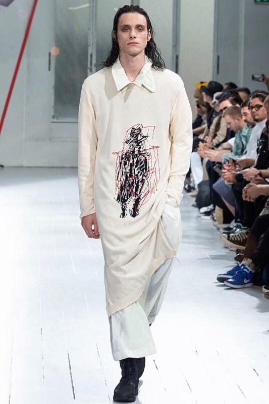 Yohji Yamamoto 20SS Hand-Painted Knit Coat — front