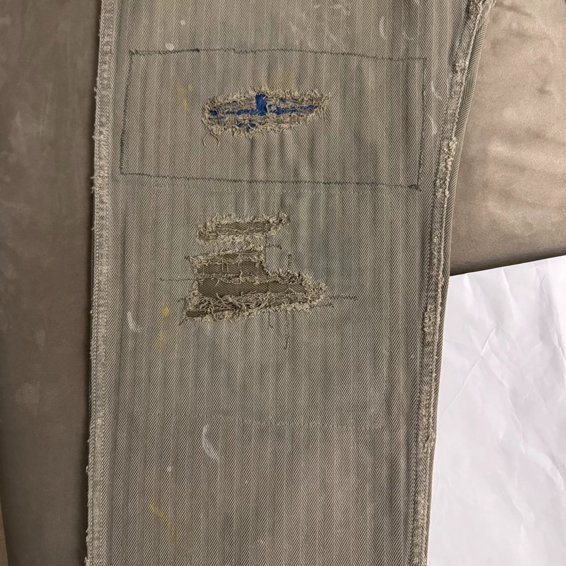 Visvim 19SS Veterans Crash Herringbone Pants — back