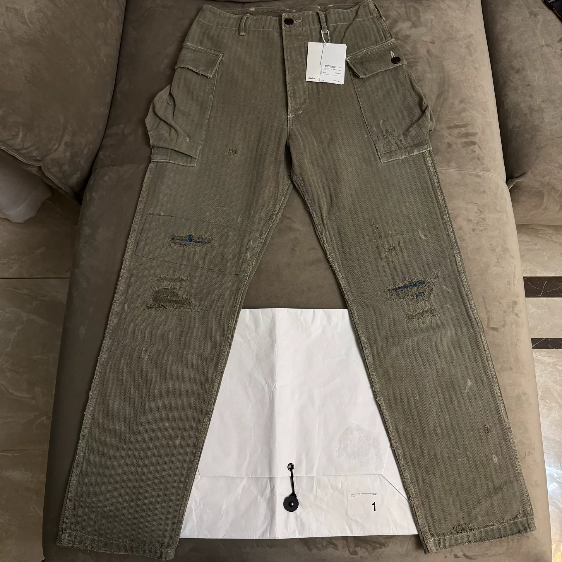 Visvim 19SS Veterans Crash Herringbone Pants