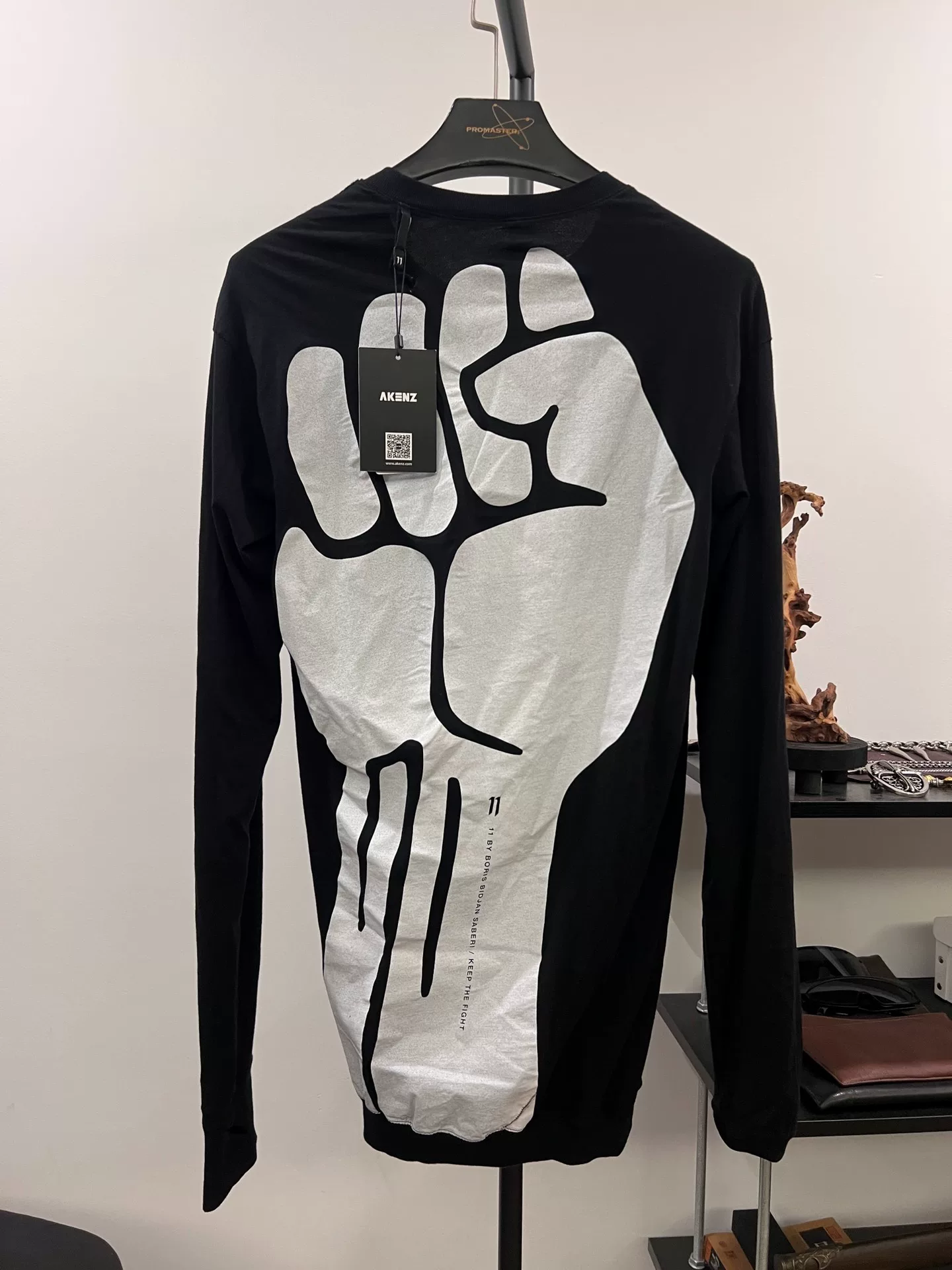 Boris Bidjan Saberi Reversible Fist Print Sweatshirt