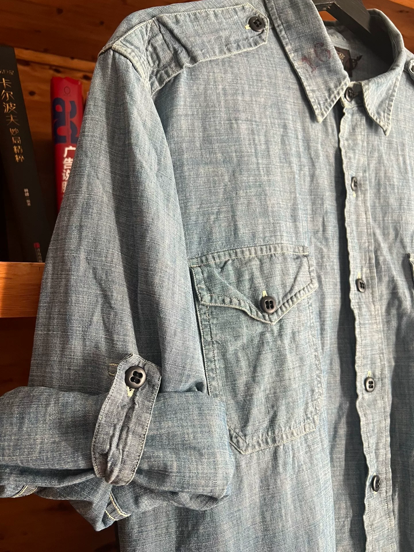 RRL Double RL Washed Vintage Military Shirt — back