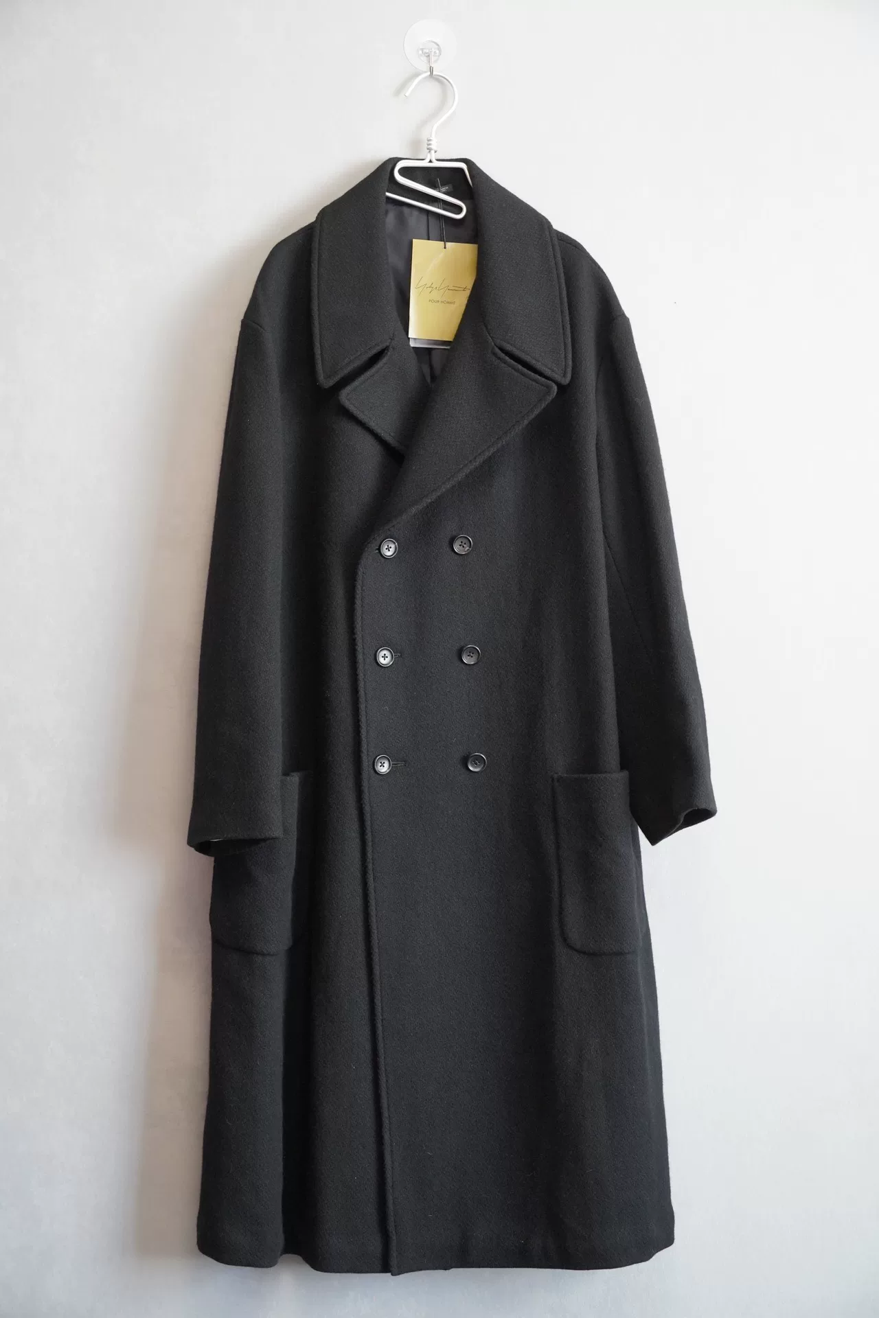Yohji Yamamoto 22AW Black Long Coat — front