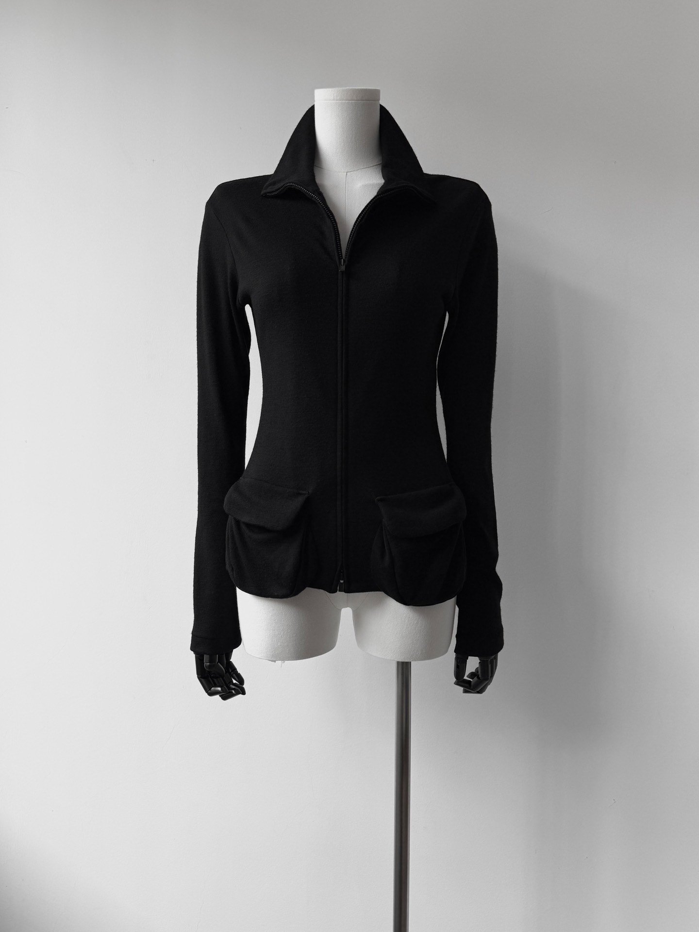 Yohji Yamamoto 23AW Wool Zip Coat — detail