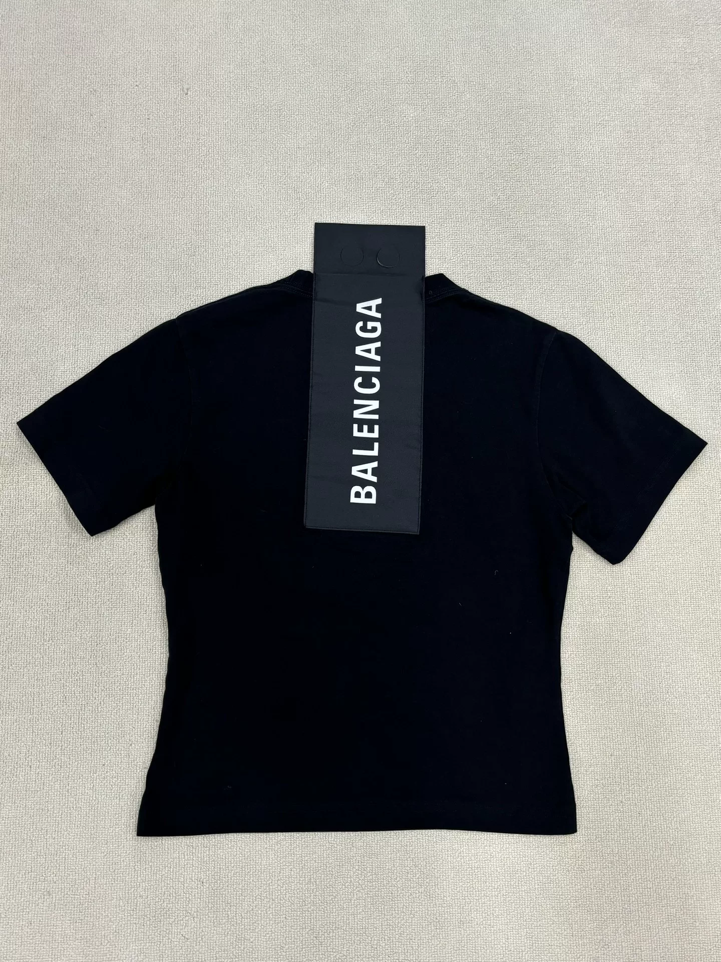 Balenciaga Black Back Logo Short-Sleeve Top
