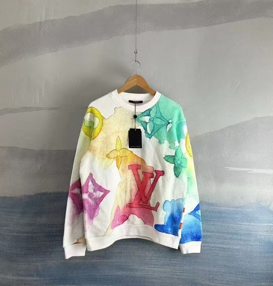 Louis Vuitton Watercolor Print Terry Sweatshirt