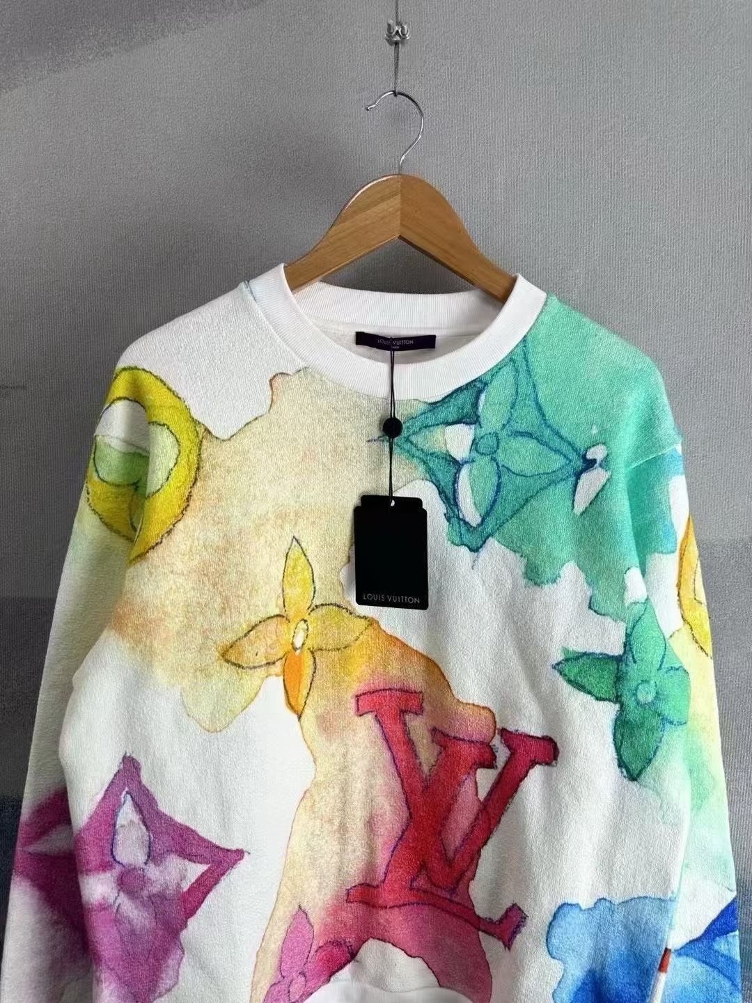 Louis Vuitton Watercolor Print Terry Sweatshirt — detail