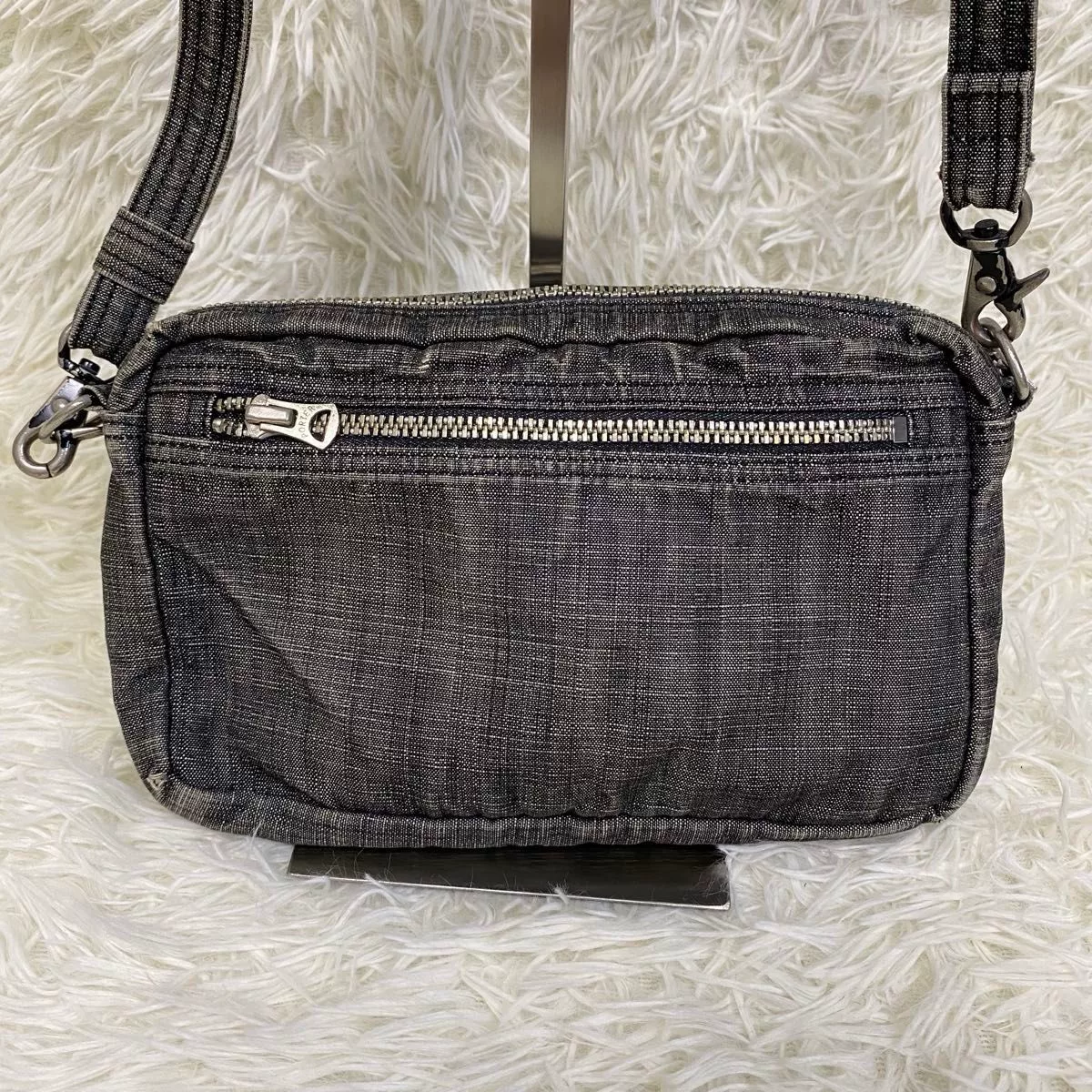 PORTER Sesame Black Denim Handbag — detail
