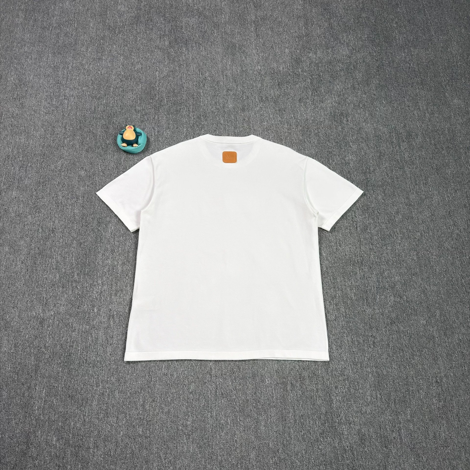 Louis Vuitton White Leather Logo Short-Sleeve Tee — front