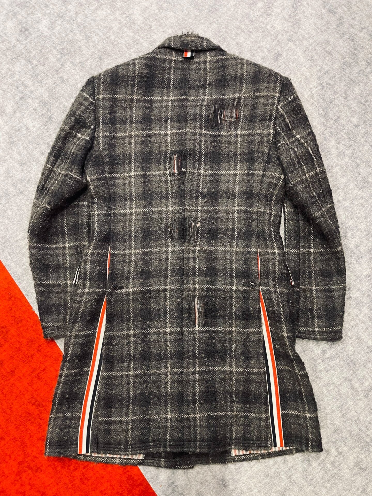 Thom Browne 16FW Distressed Wool Coat — front