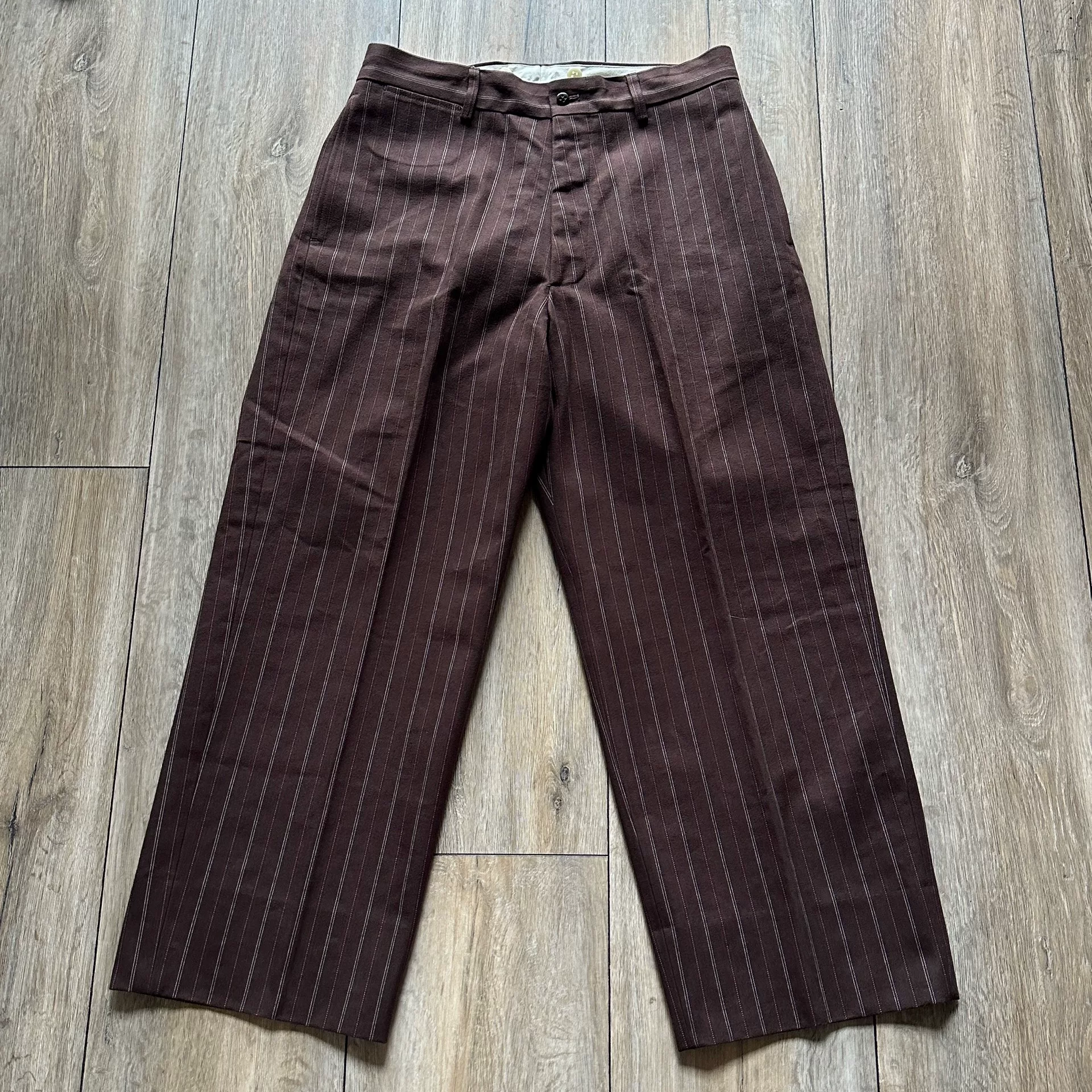 TWC Out-of-Print Brown Striped Pants — detail
