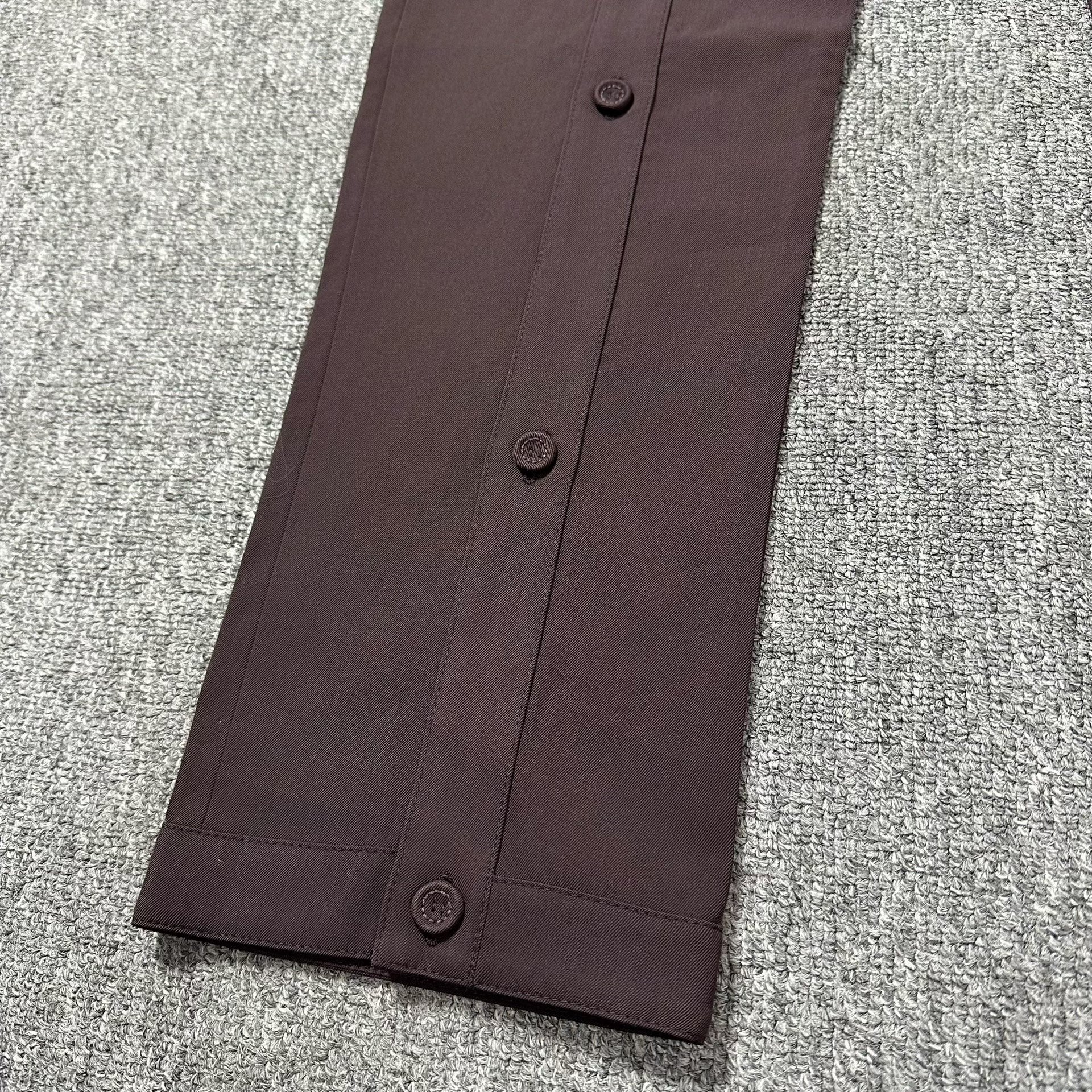 Dior Dark Red Wool Double-Button Trousers — front