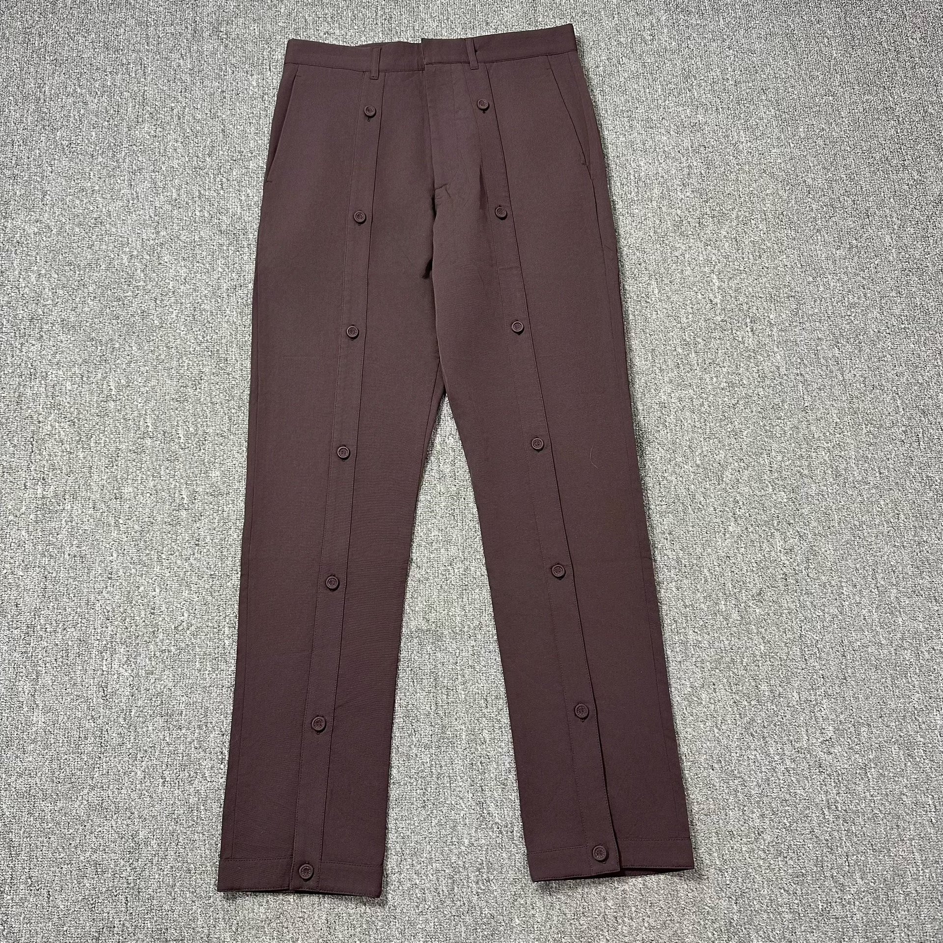 Dior Dark Red Wool Double-Button Trousers
