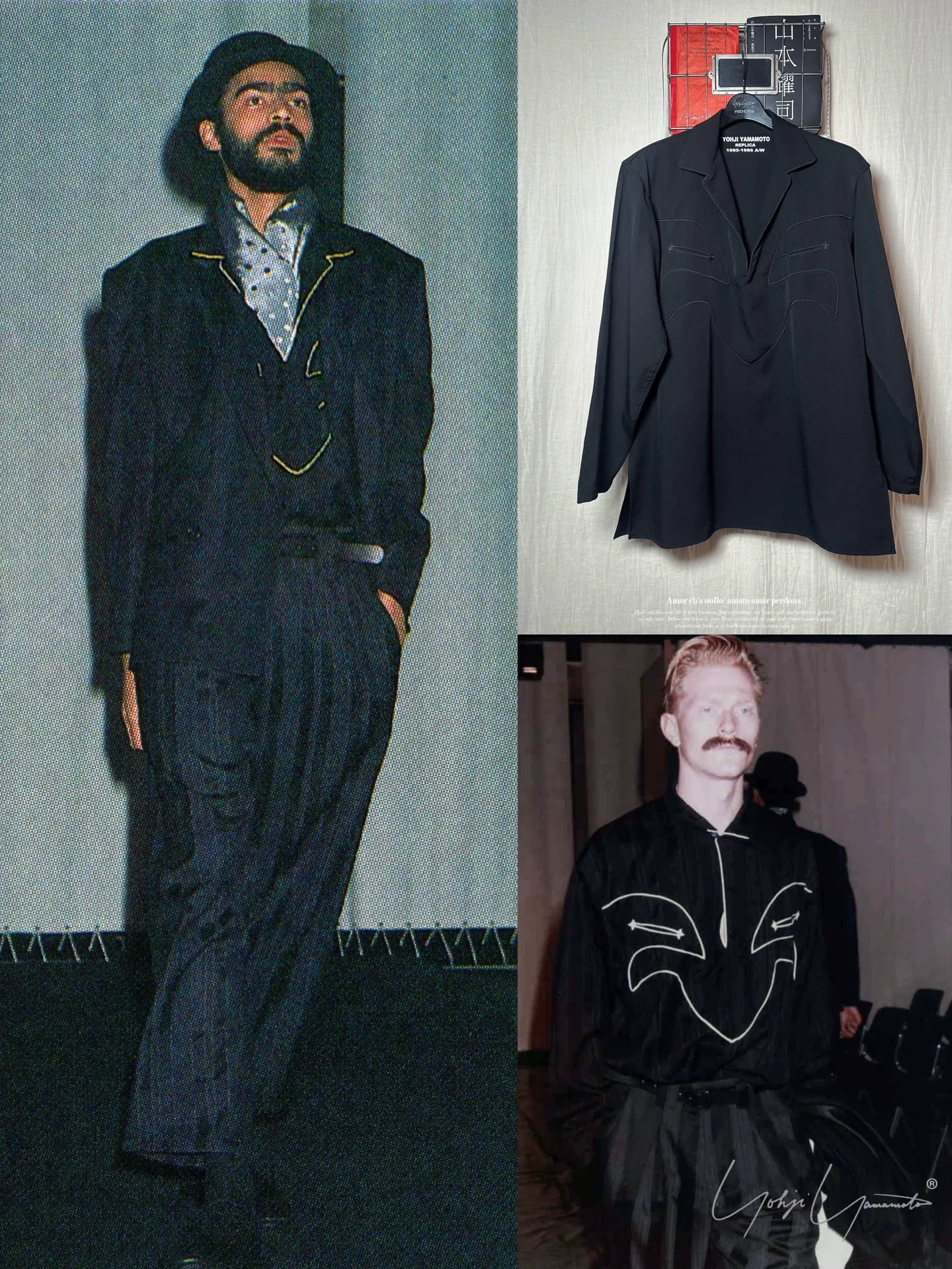 Yohji Yamamoto 85AW Chaplin Open Collar Top