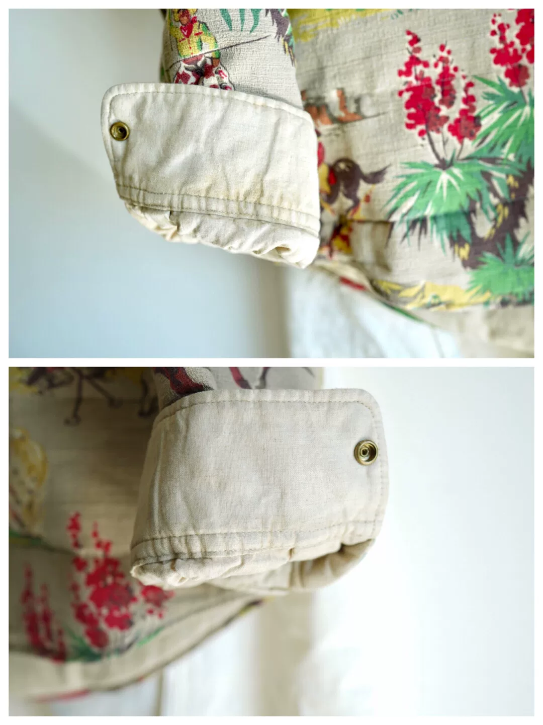 visvim kerchief down print jacket — detail