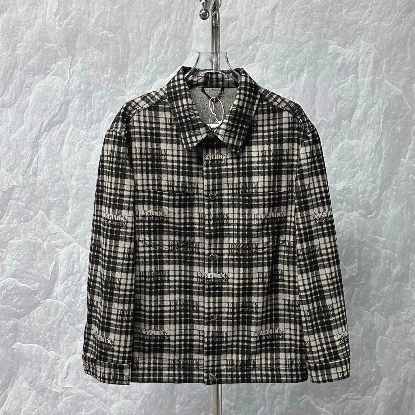 Louis Vuitton Monogram Check Logo Shirt Jacket