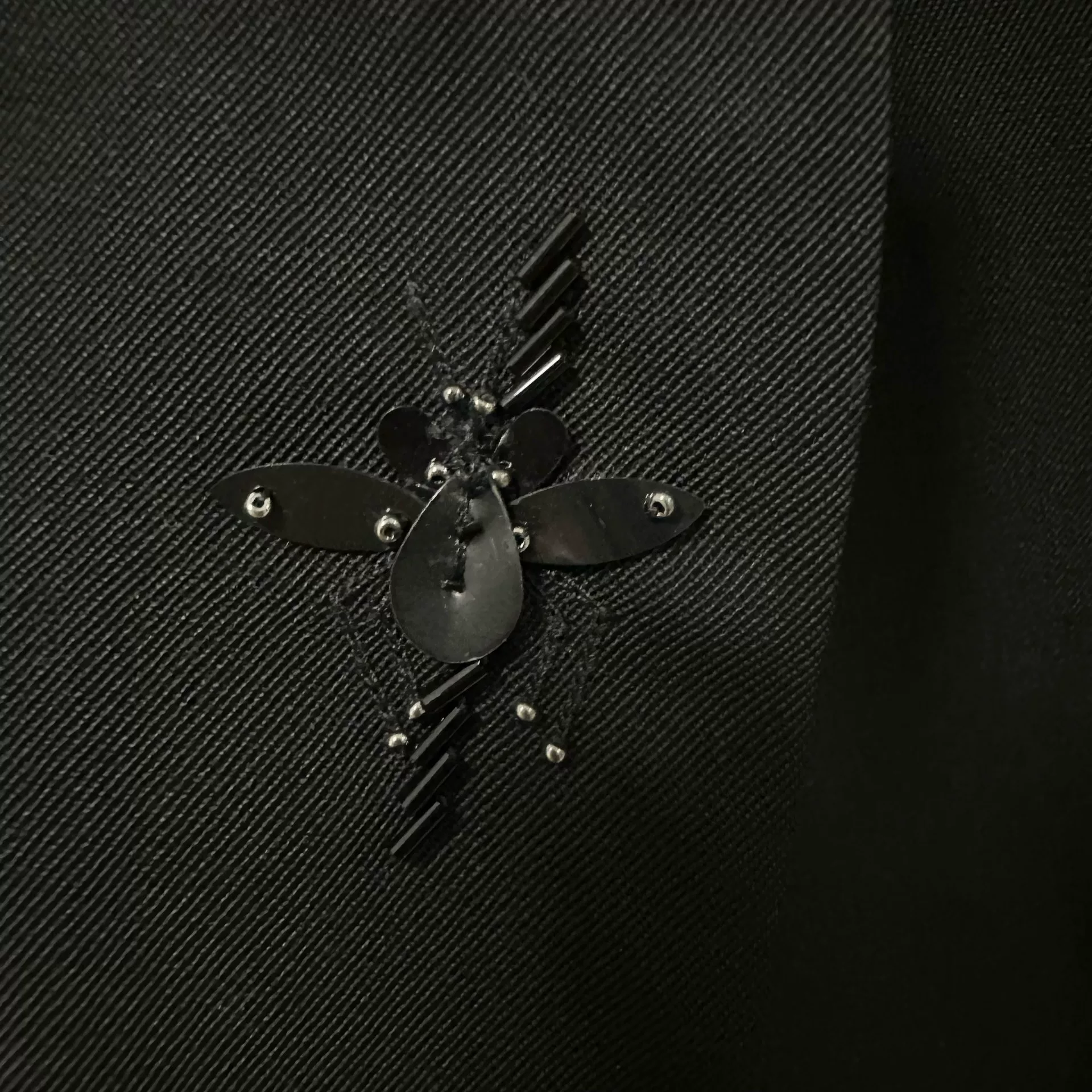 Dior Black Bee Embellished Suit Jacket — front