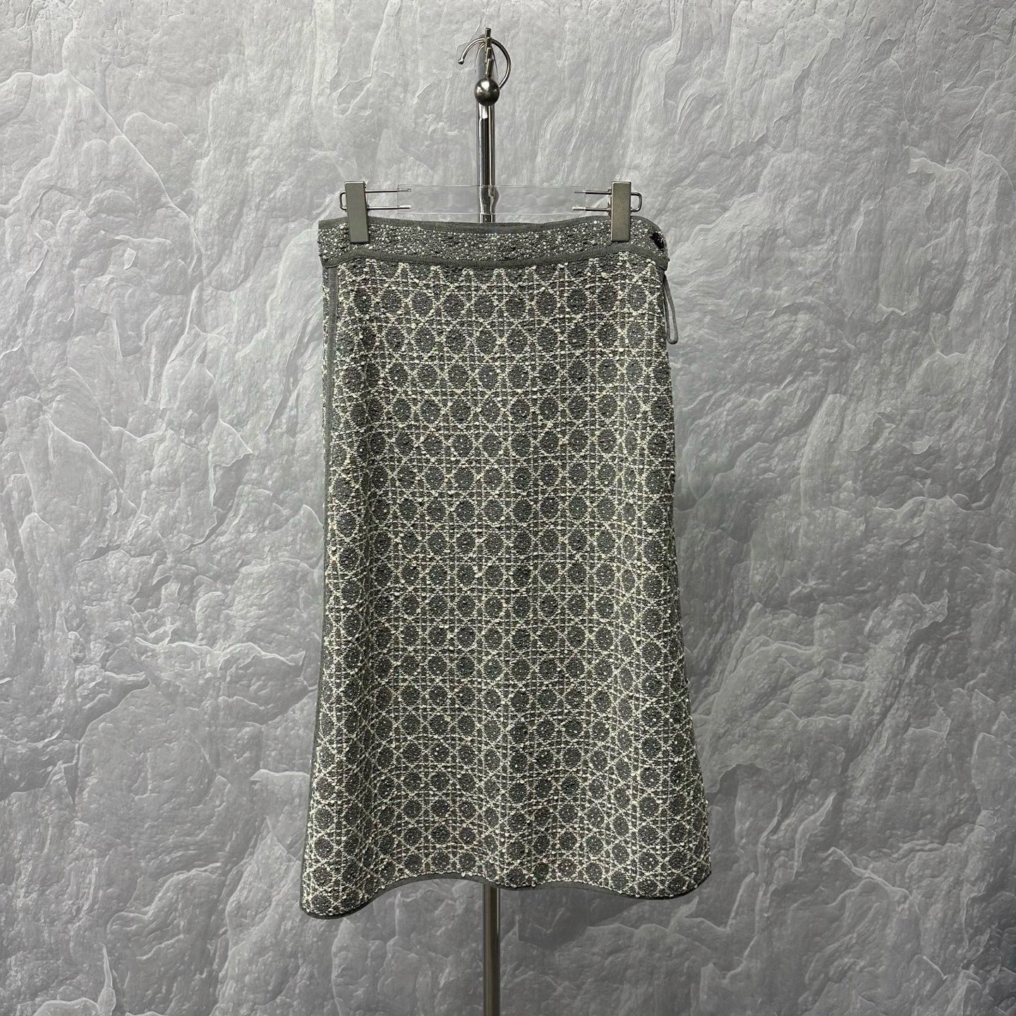 Dior SS25 Argyle Knit Skirt — front