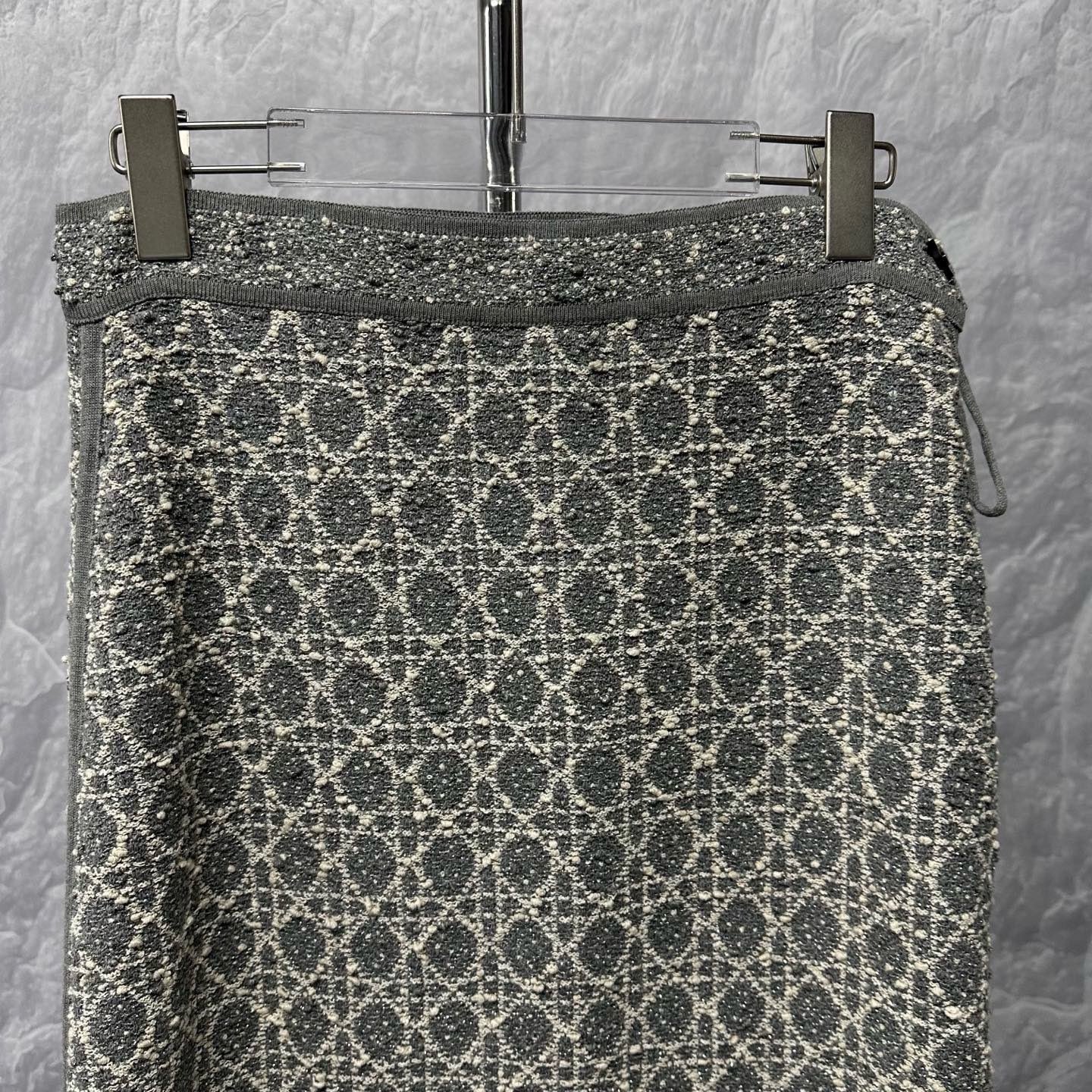 Dior SS25 Argyle Knit Skirt — detail