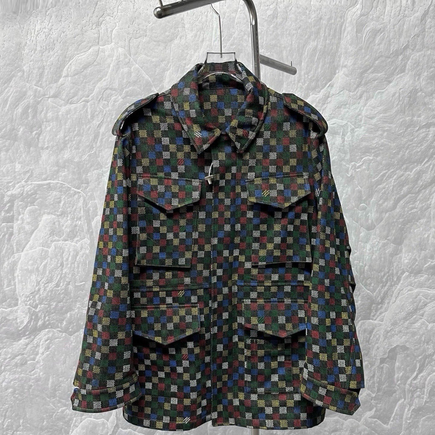 Louis Vuitton SS25 Checkerboard Pearl Patch Jacket