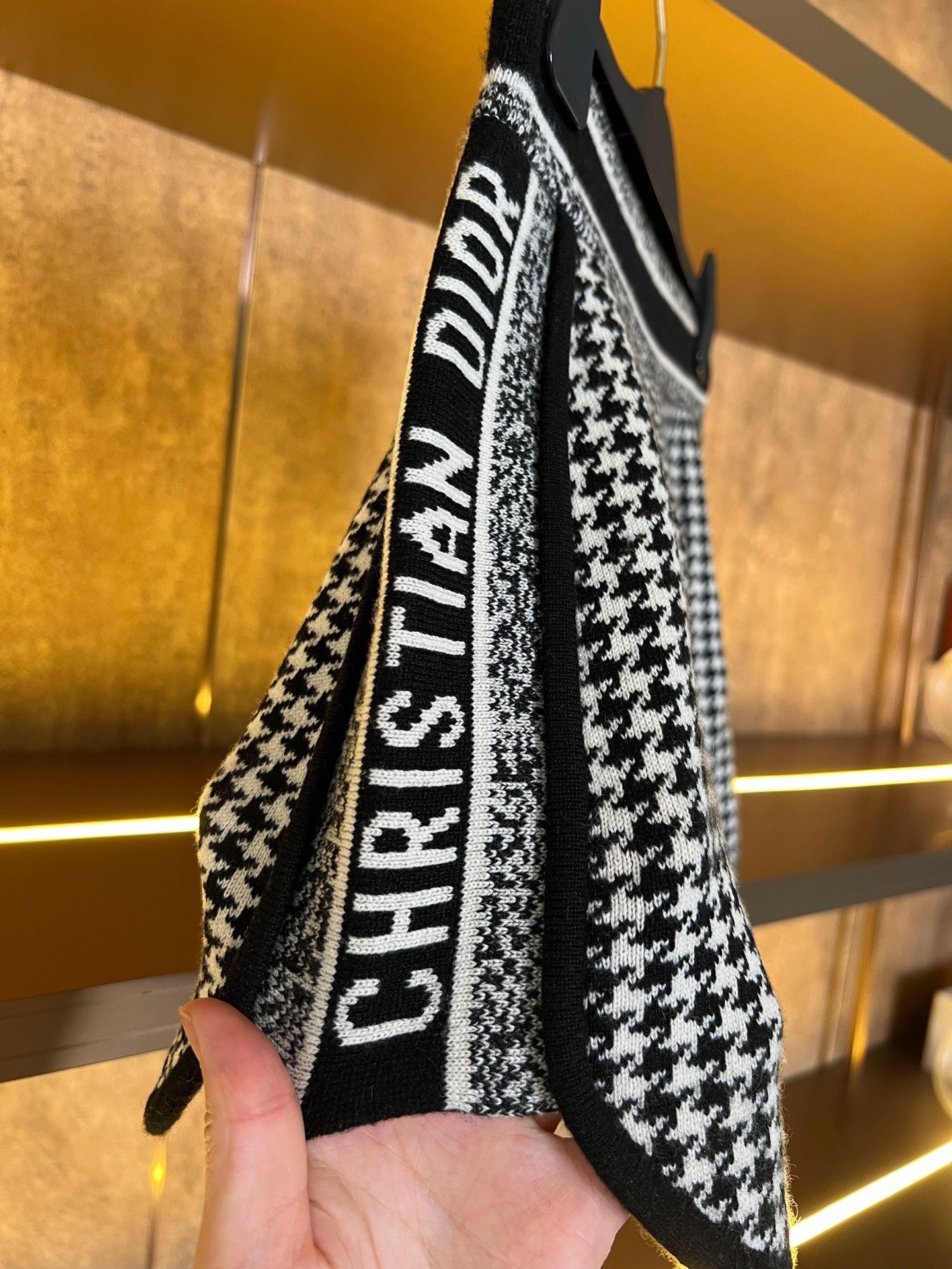 Dior Houndstooth Knit Shorts — detail