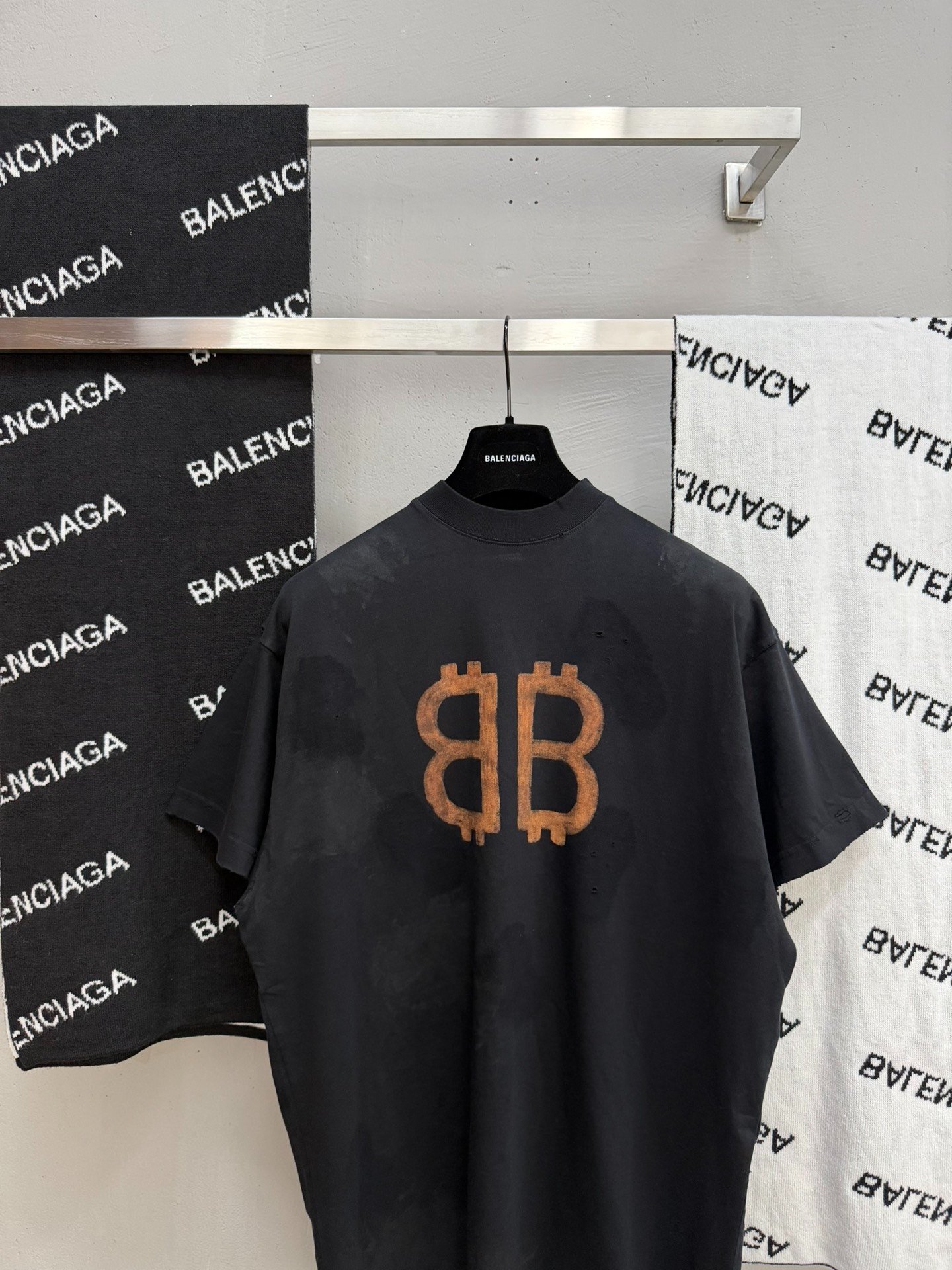 Balenciaga Bitcoin Double B Short Sleeve T-Shirt — front