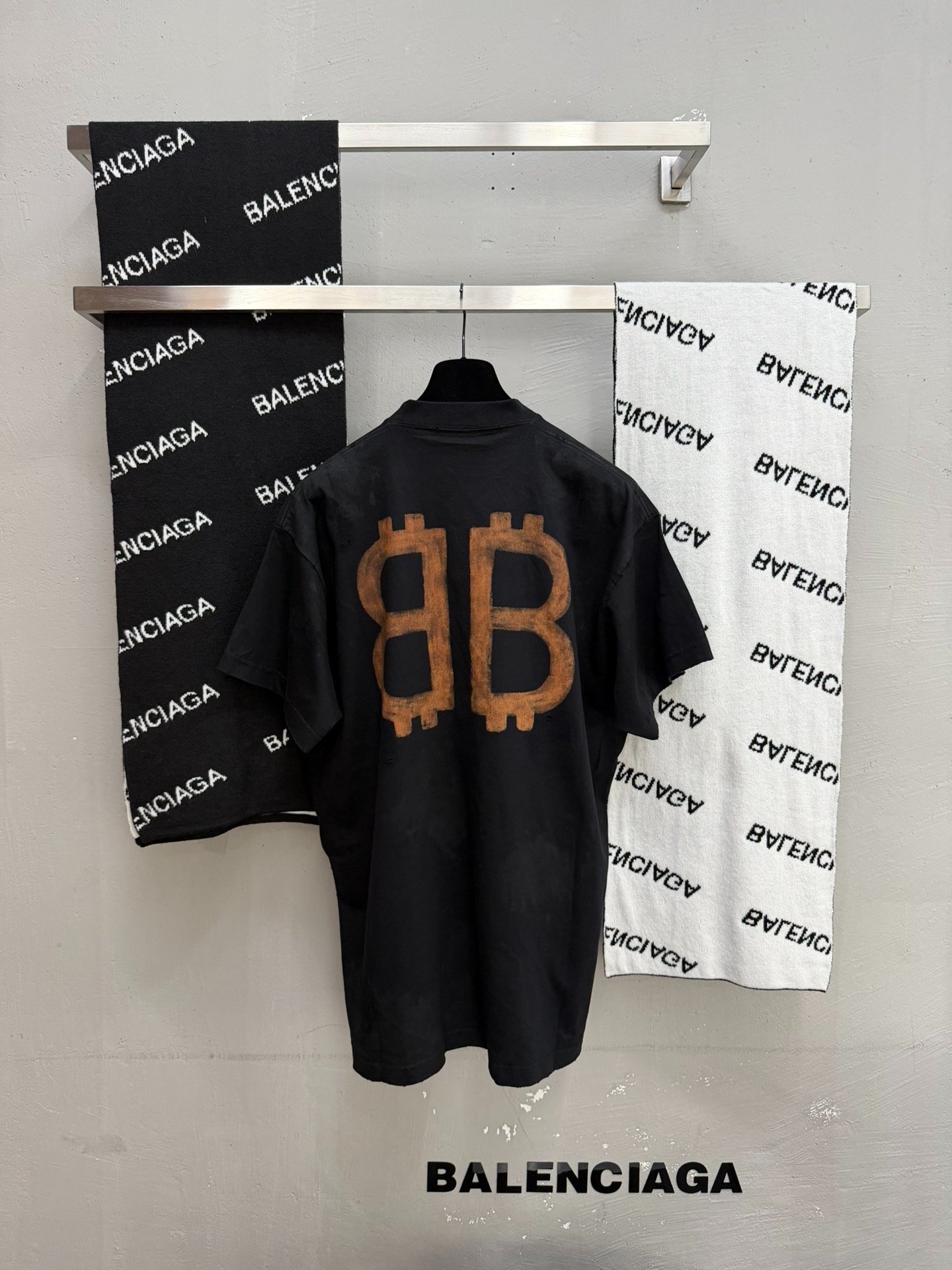 Balenciaga Bitcoin Double B Short Sleeve T-Shirt — detail