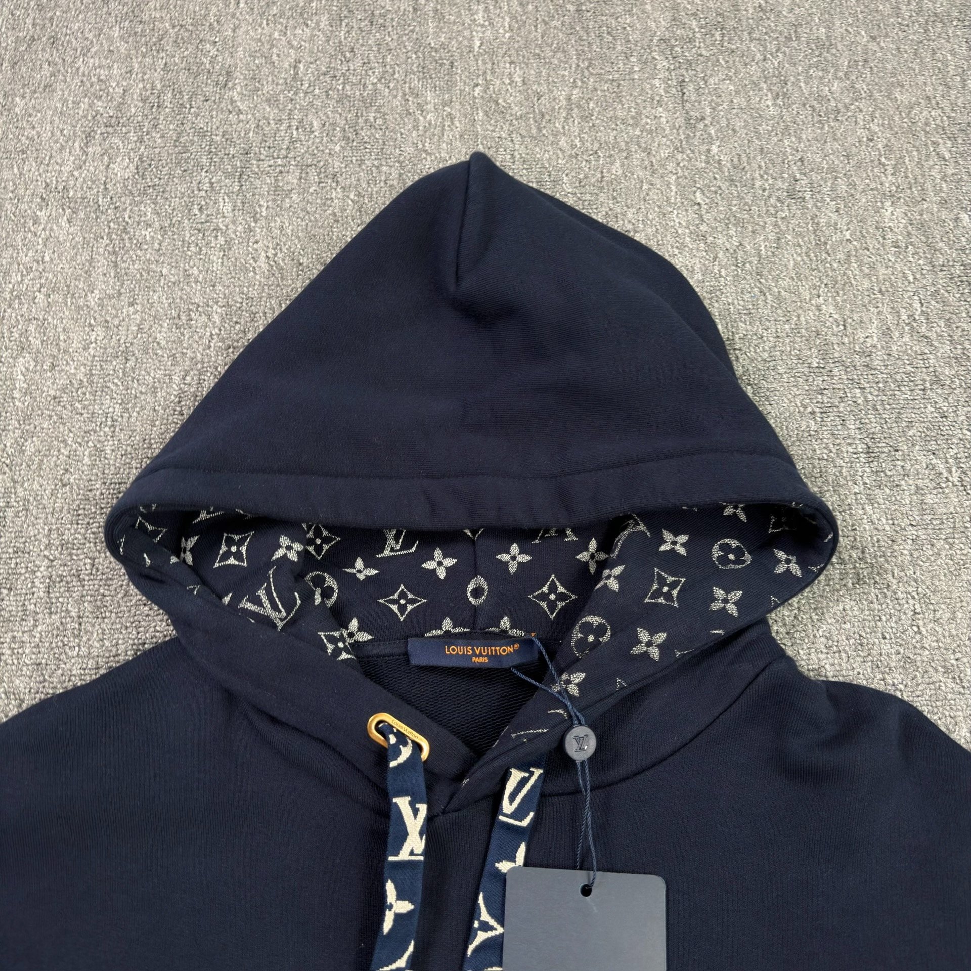Louis Vuitton Navy Blue Printed Hoodie — detail
