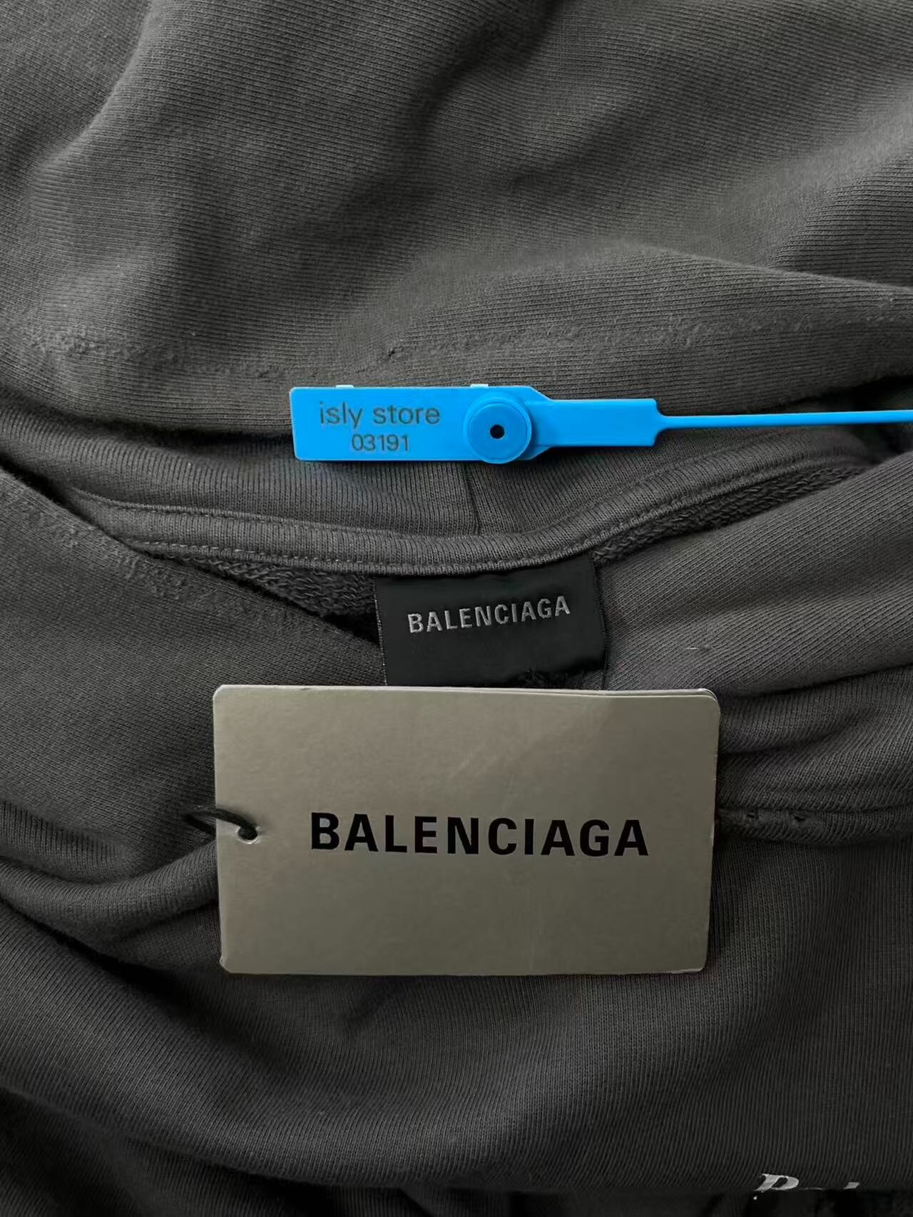 Balenciaga Logo Print Casual Hoodie — label