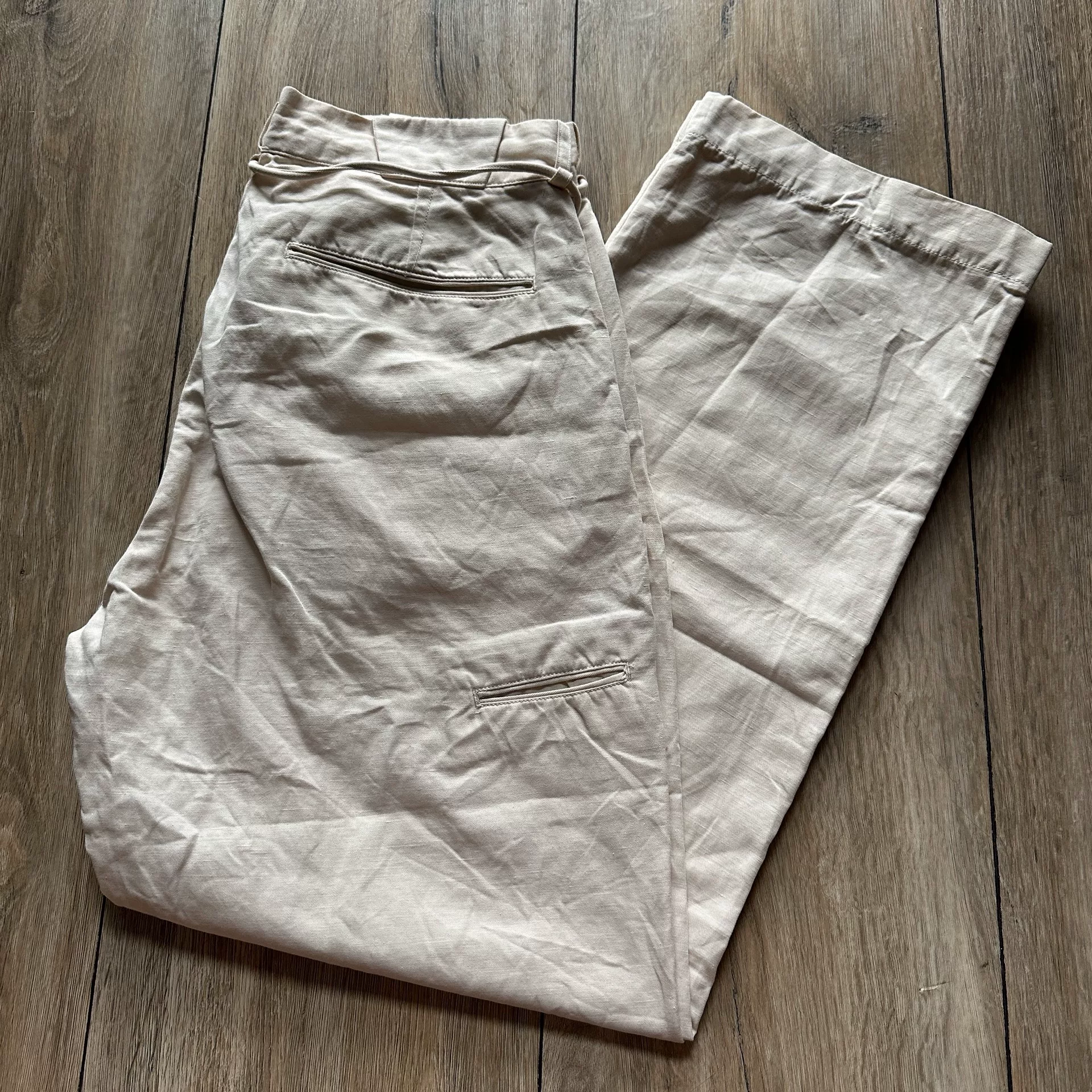 OLD JOE Cotton Linen White Pants