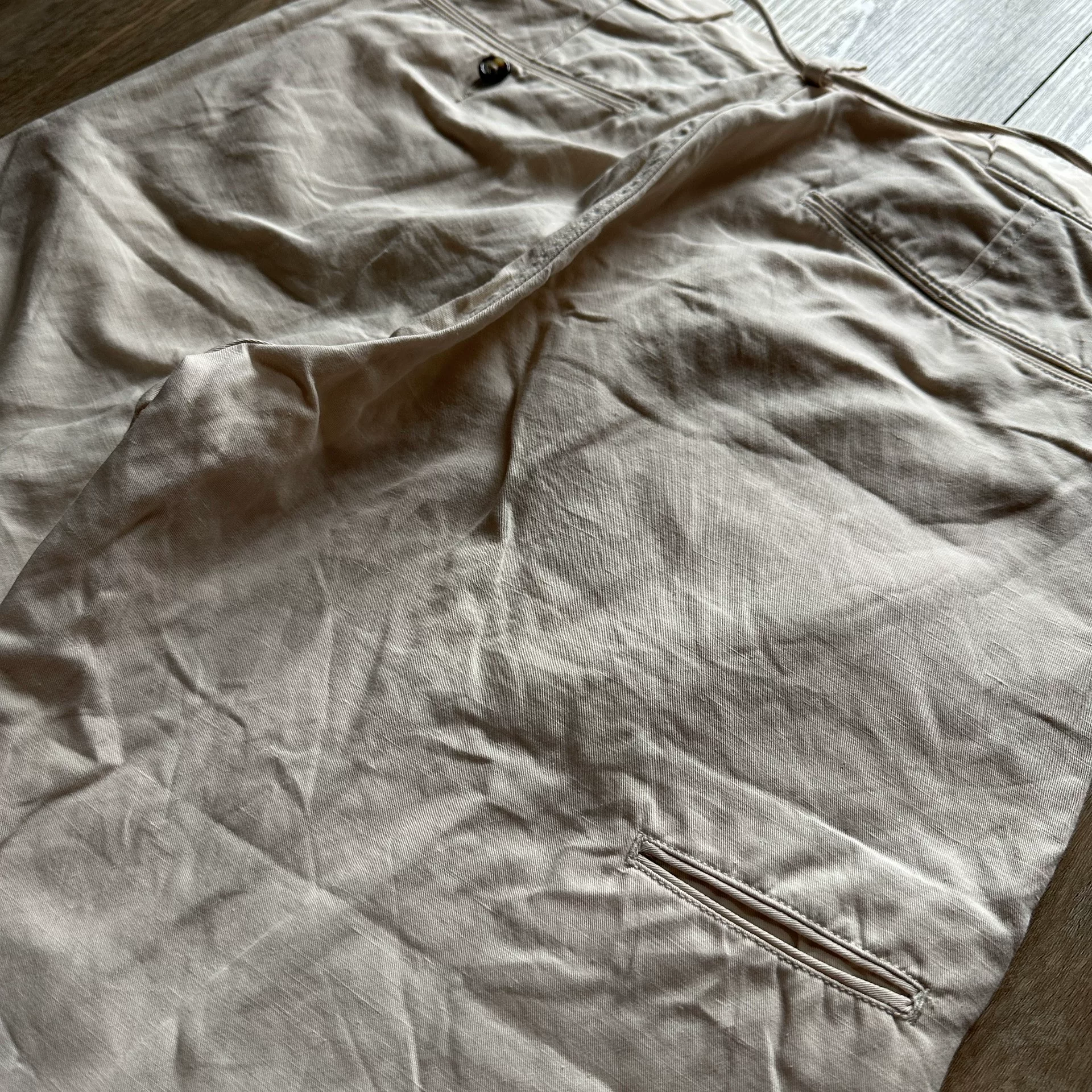 OLD JOE Cotton Linen White Pants — back