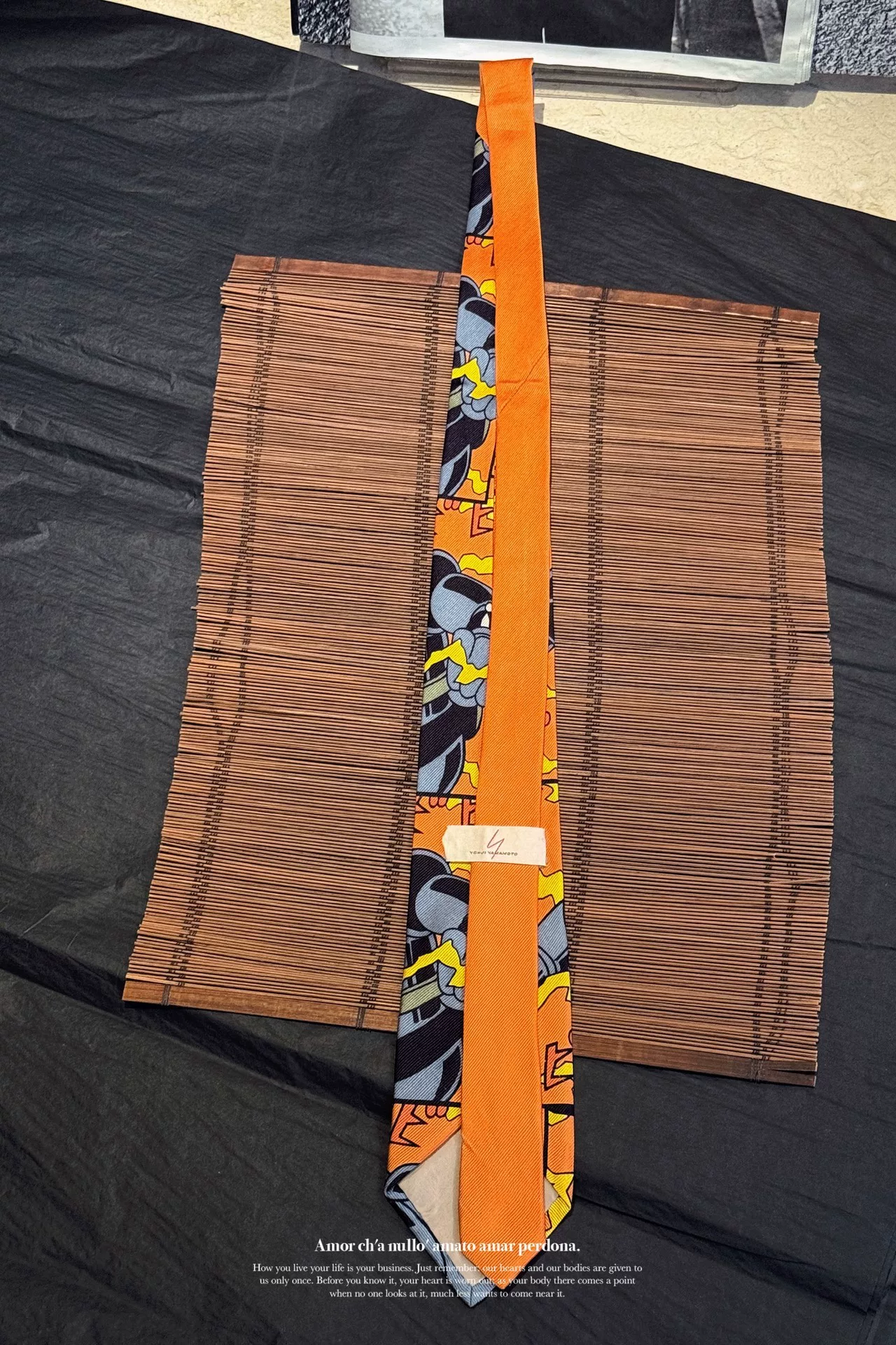 Yohji Yamamoto 93SS Iron Man Comic Tie — label