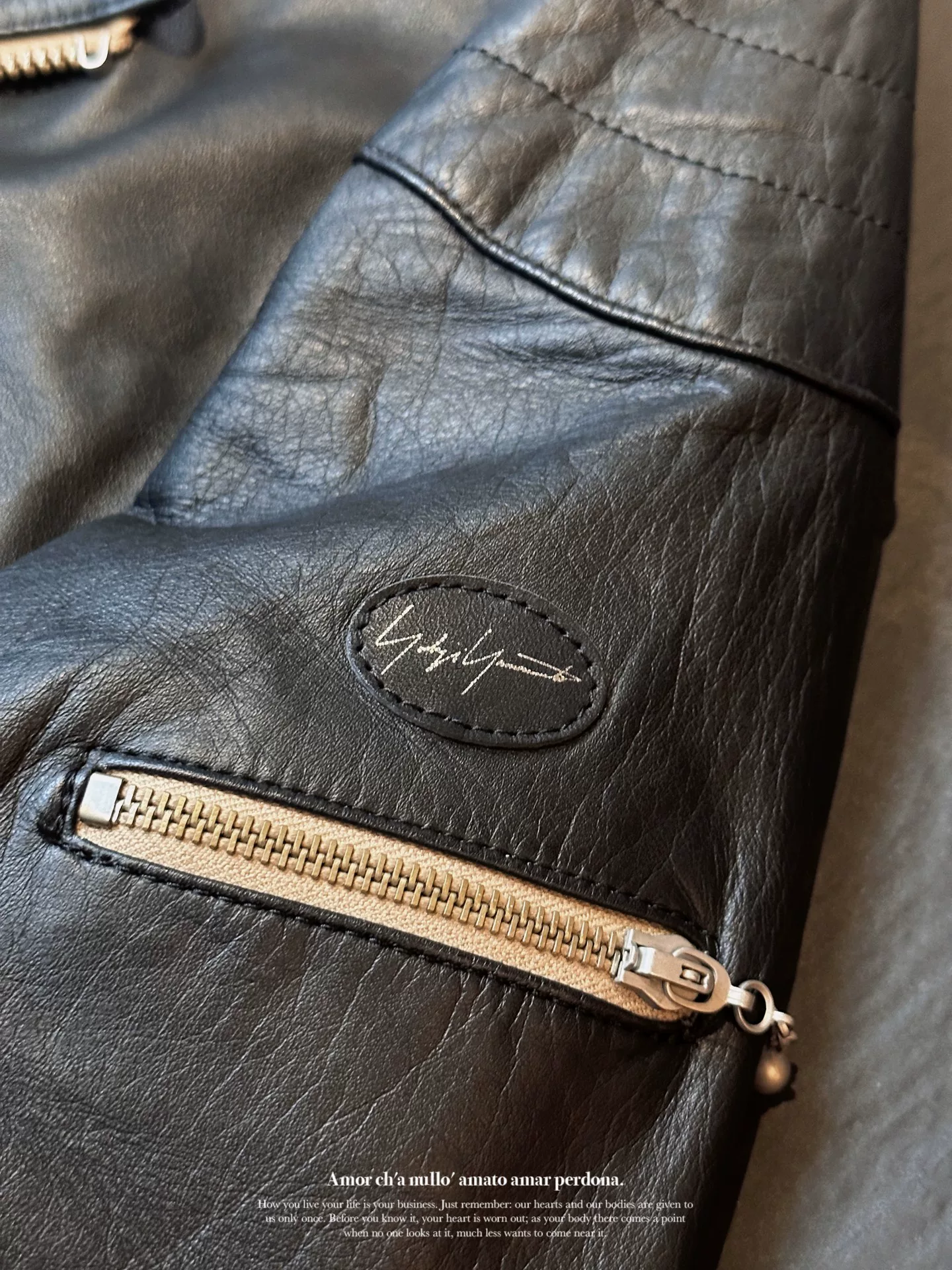 Yohji Yamamoto 17AW 3M Biker Jacket — label