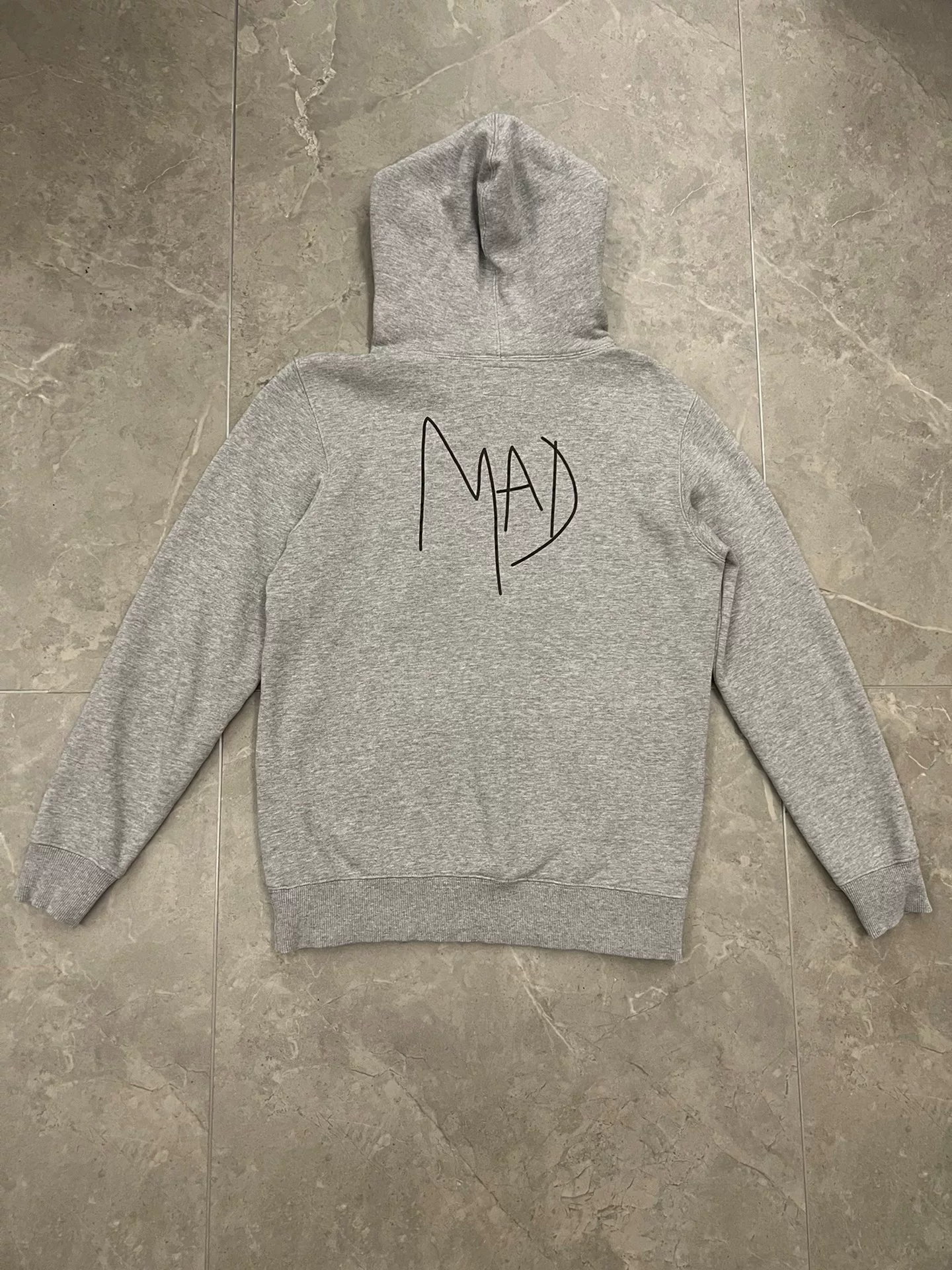 Madness Gray Fleece Thick Hoodie S — front
