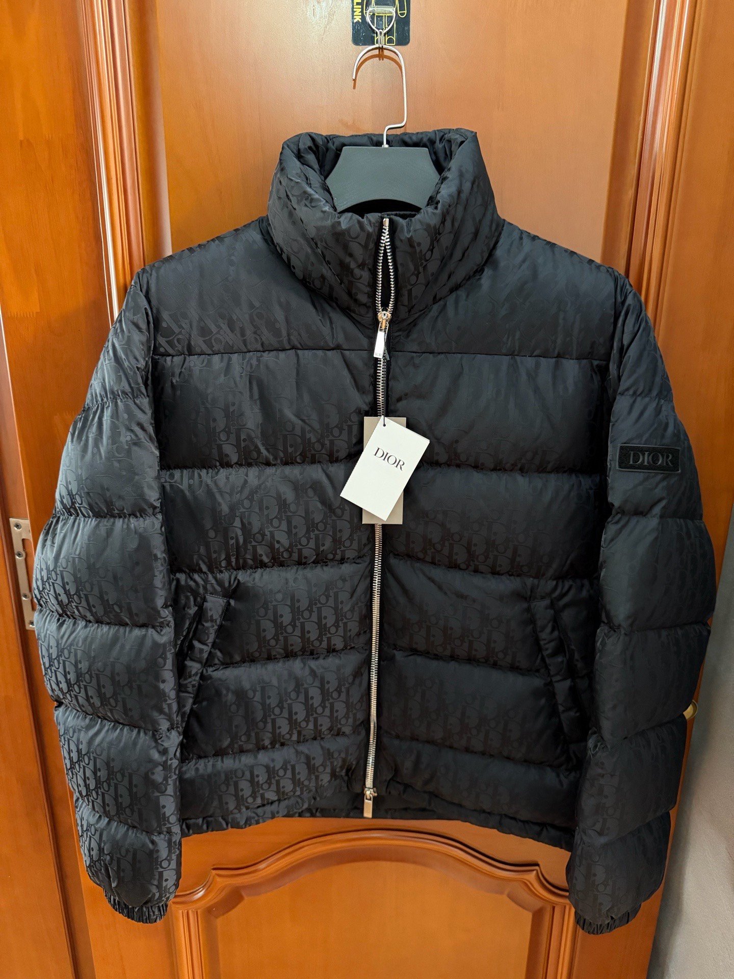 Dior Black All-Over Logo Down Jacket