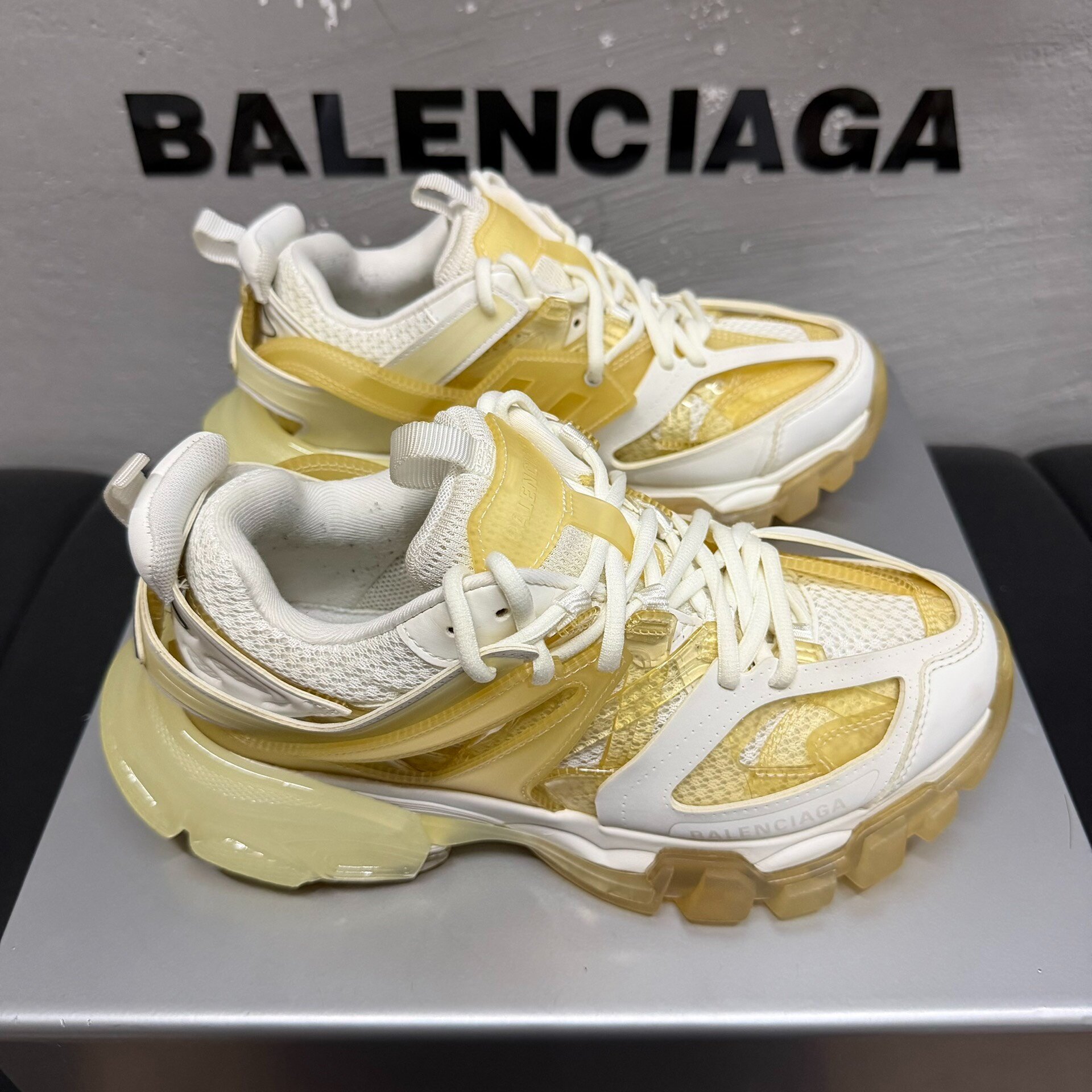 Balenciaga Track White Yellow Sneakers — back