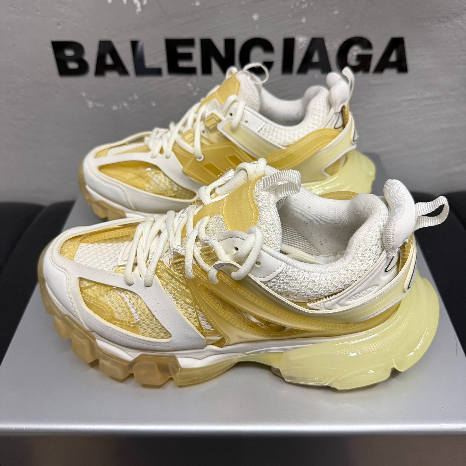 Balenciaga Track White Yellow Sneakers — detail