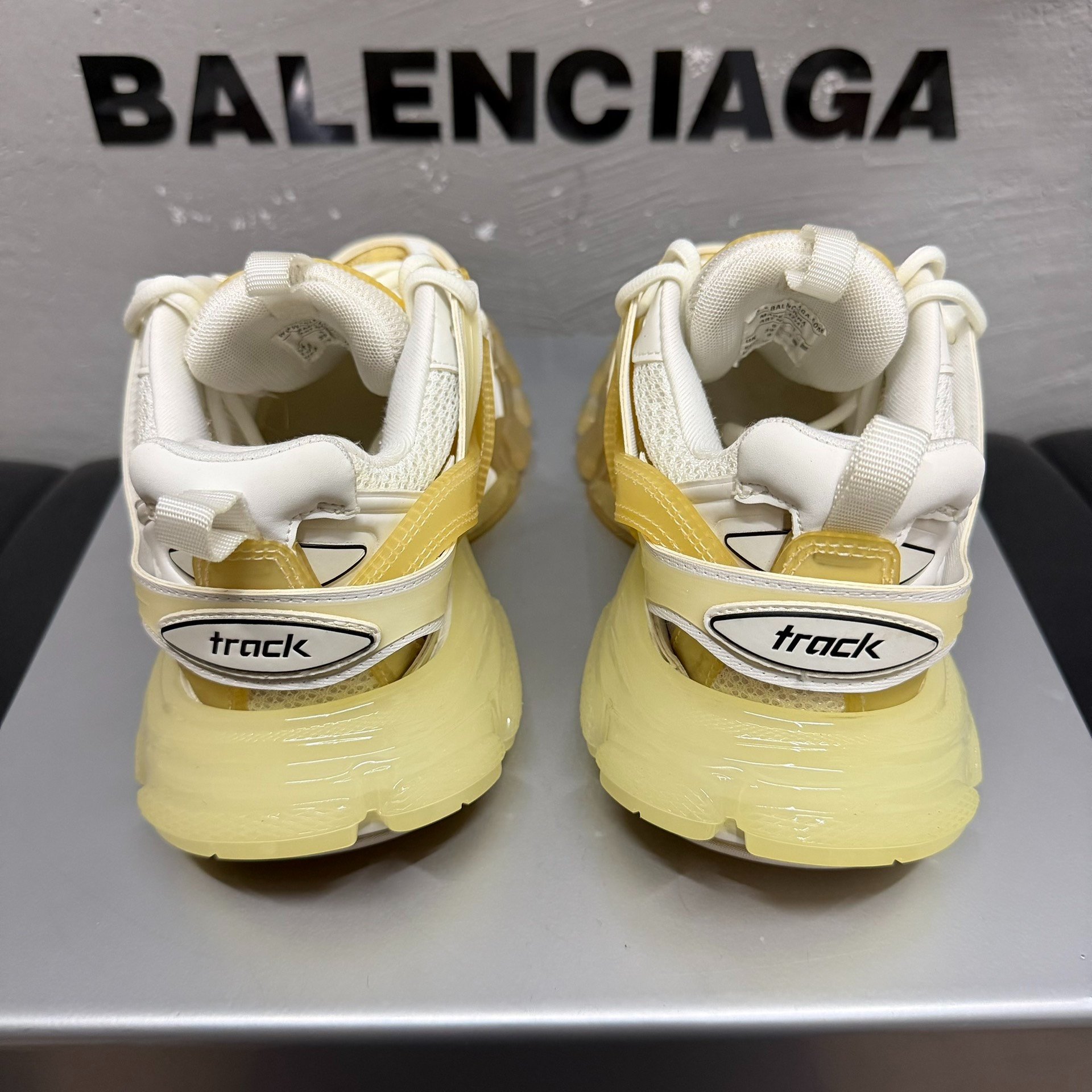 Balenciaga Track White Yellow Sneakers — label