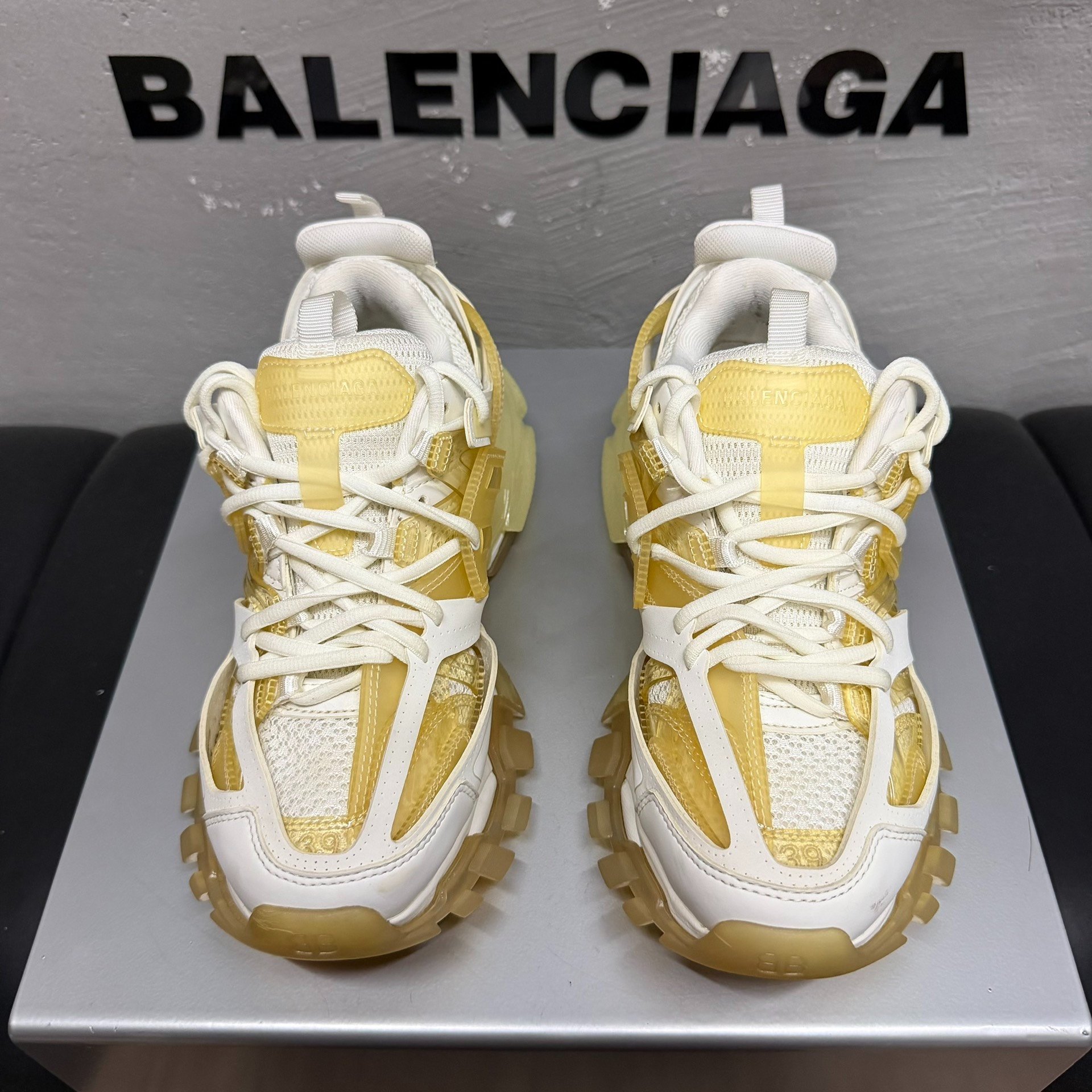Balenciaga Track White Yellow Sneakers — front