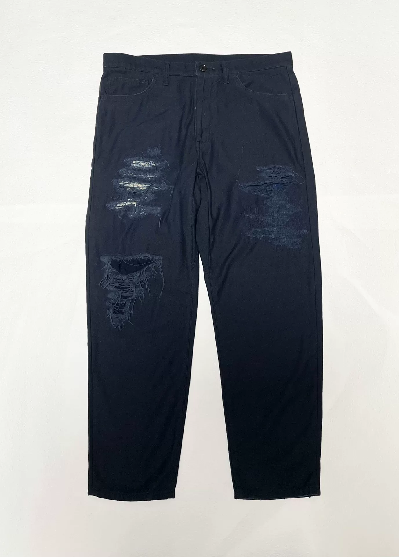 KUON BORO Distressed Patch Casual Pants