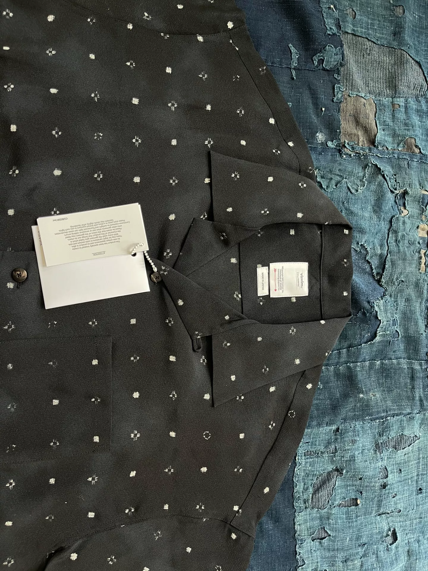 Visvim 24SS Crosby Short-Sleeve Silk Shirt — detail